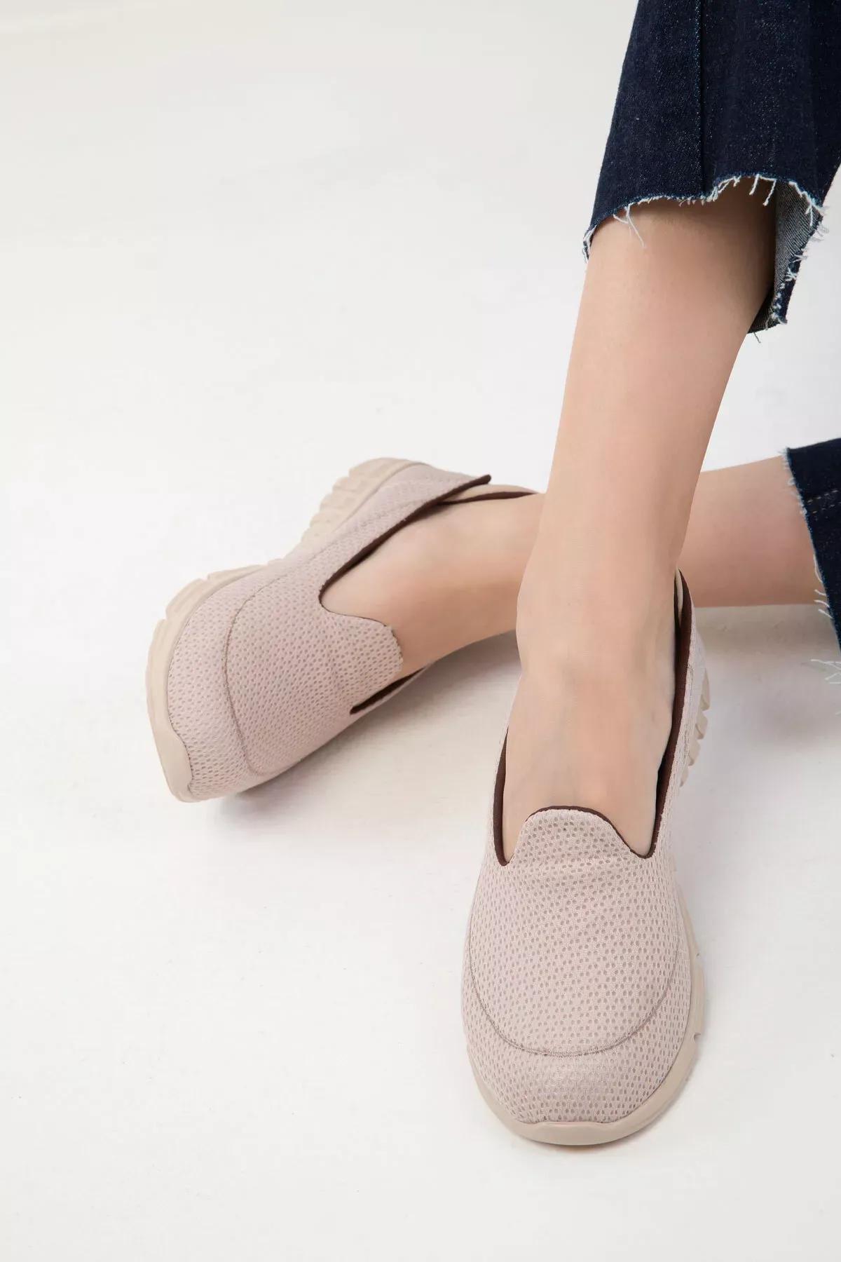 Beige Flat Sneaker, , large image number 1