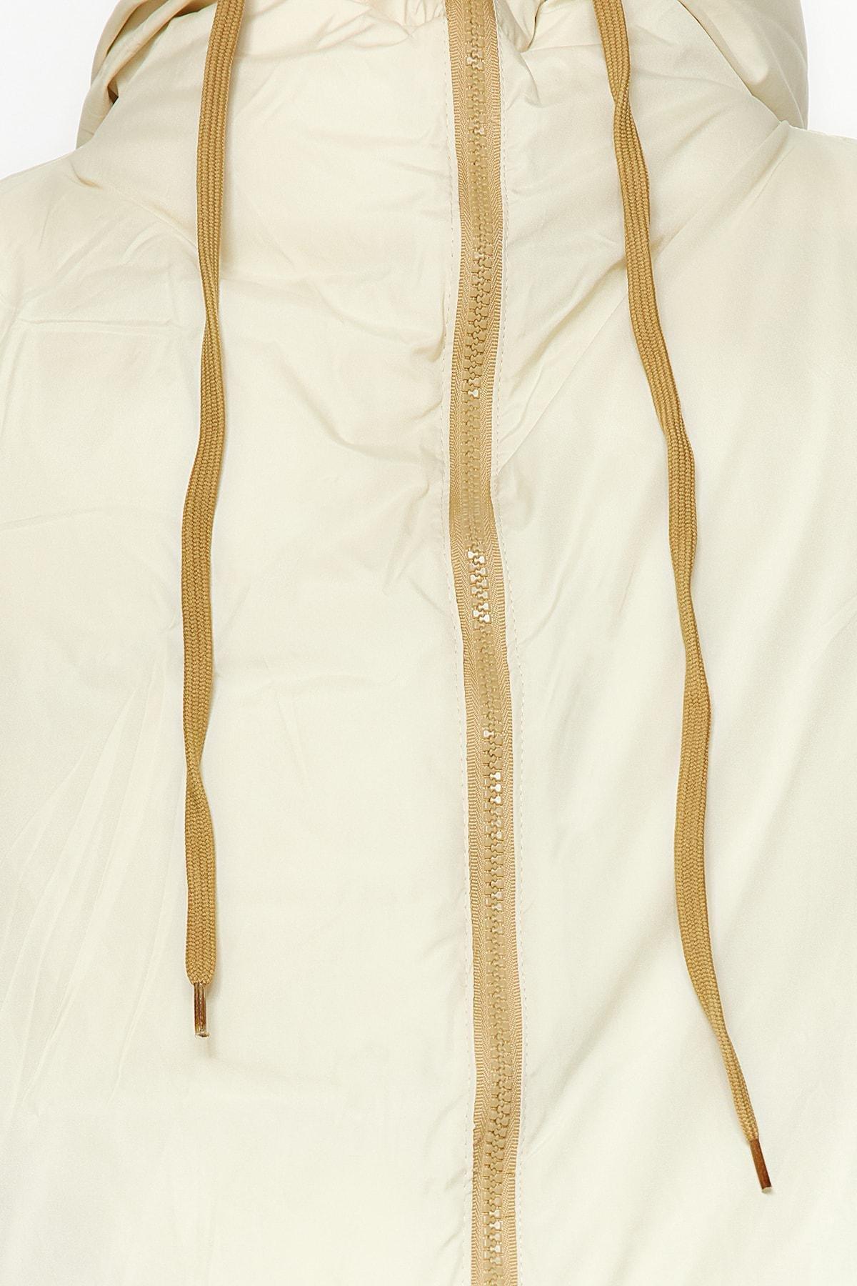 Green Oversized Hooded Inflatable Coat, OIL GREEN, large image number 5