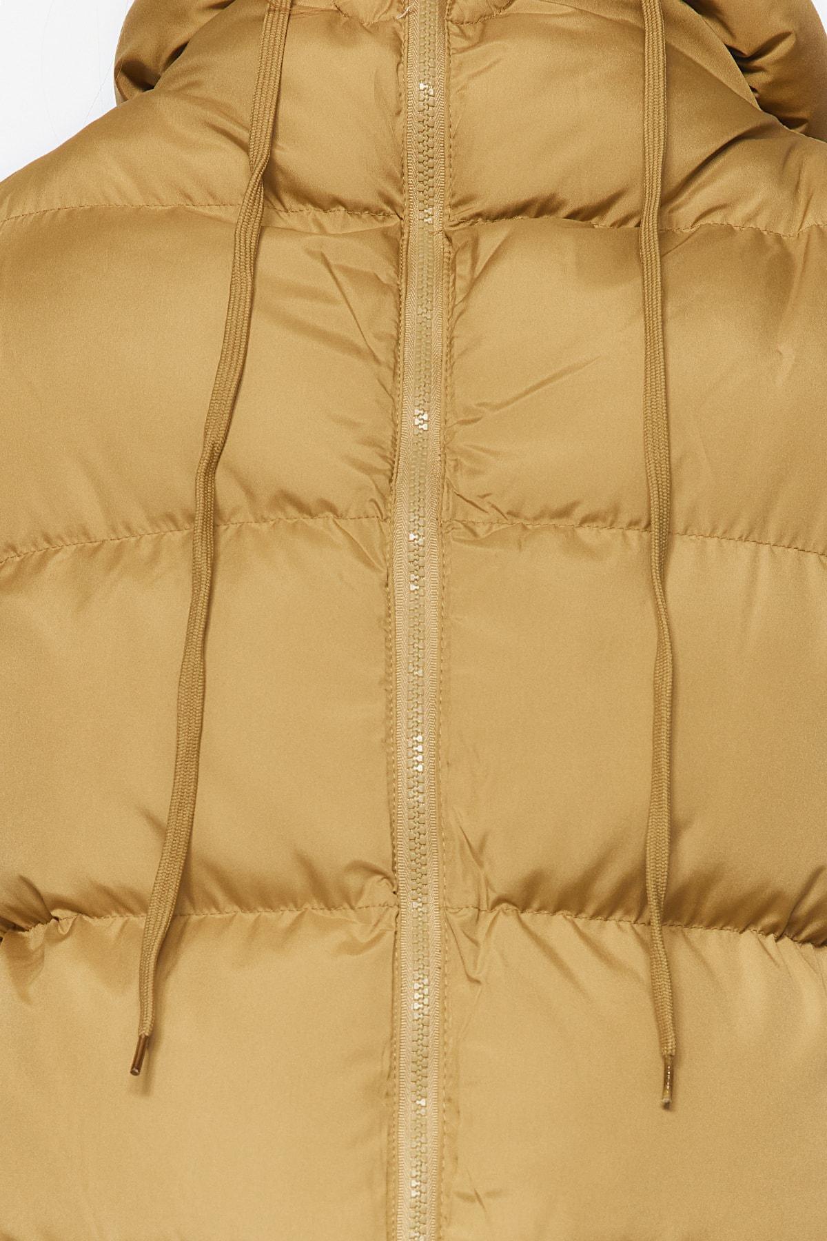 Green Oversized Hooded Inflatable Coat, OIL GREEN, large image number 7