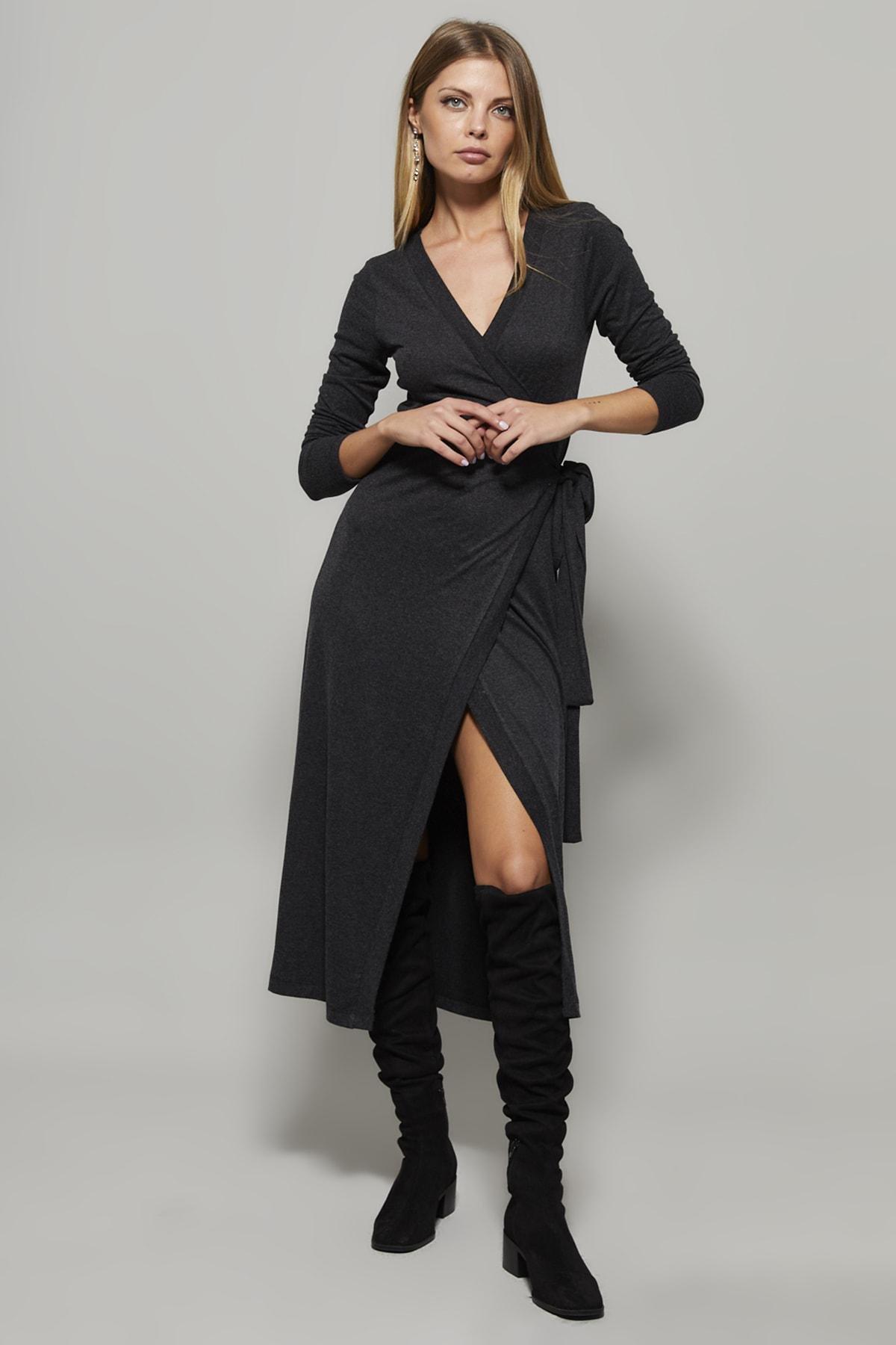 Grey Double Breasted Maxi Dress, , large image number 3
