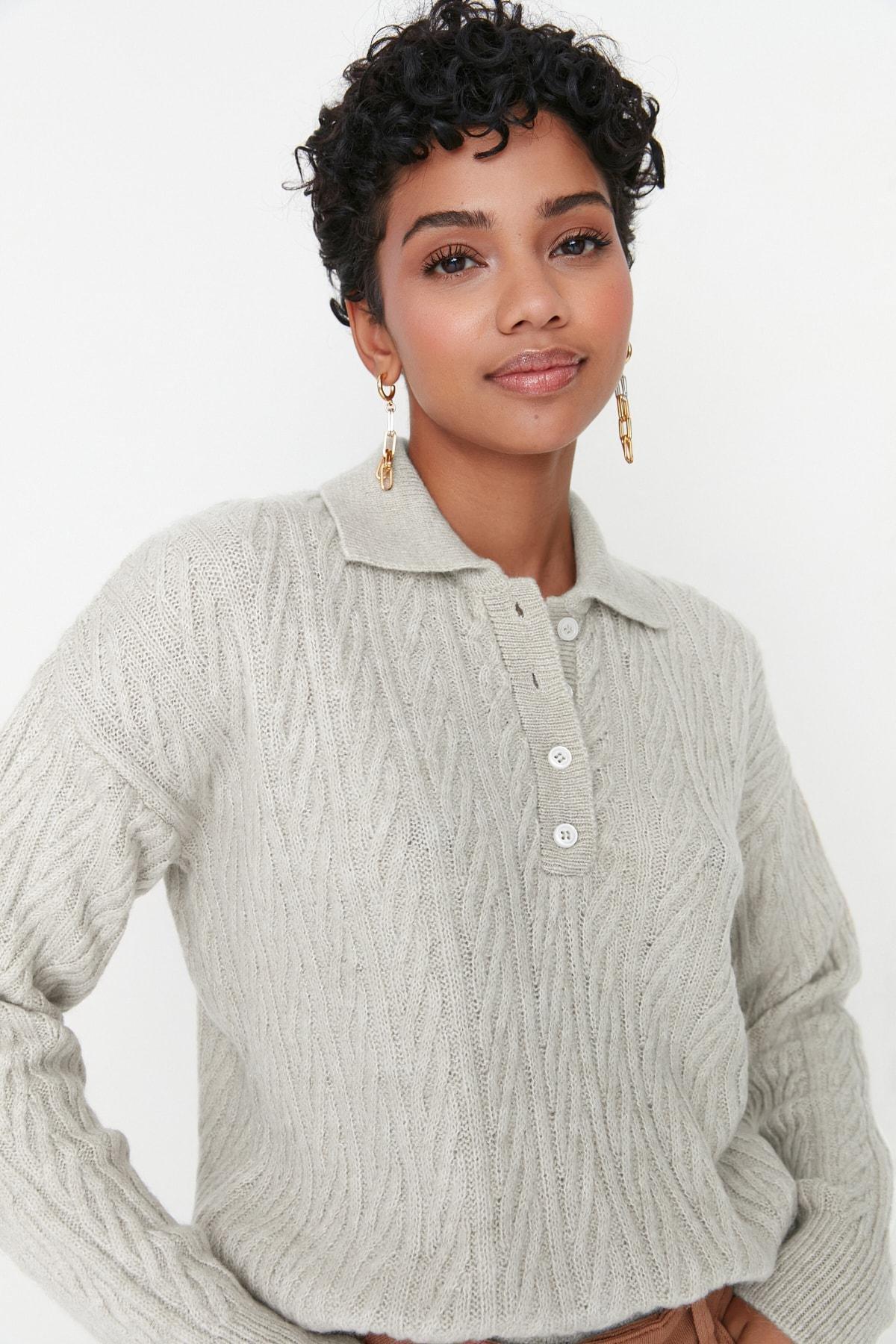 Beige Regular Polo Neck Sweater, , large image number 1