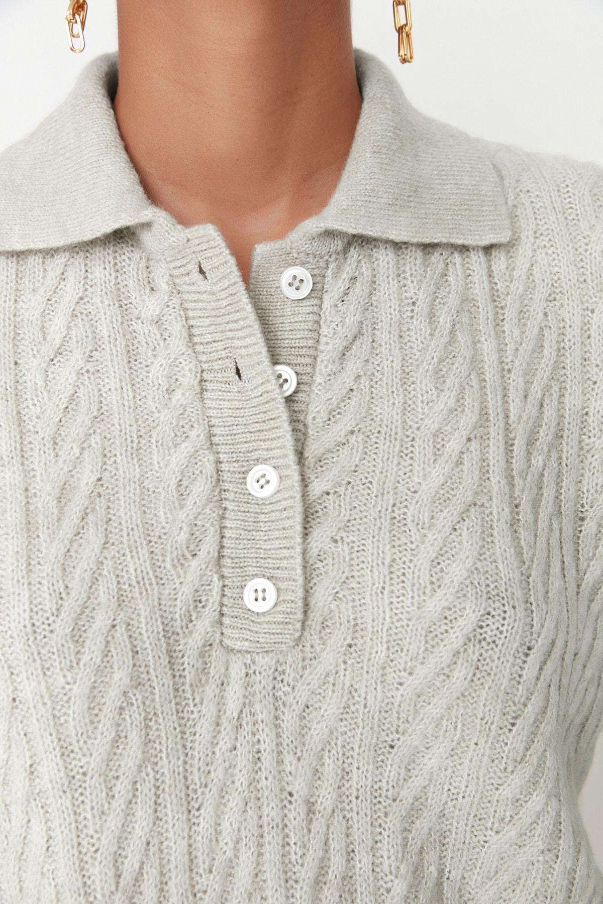 Beige Regular Polo Neck Sweater, , large image number 3