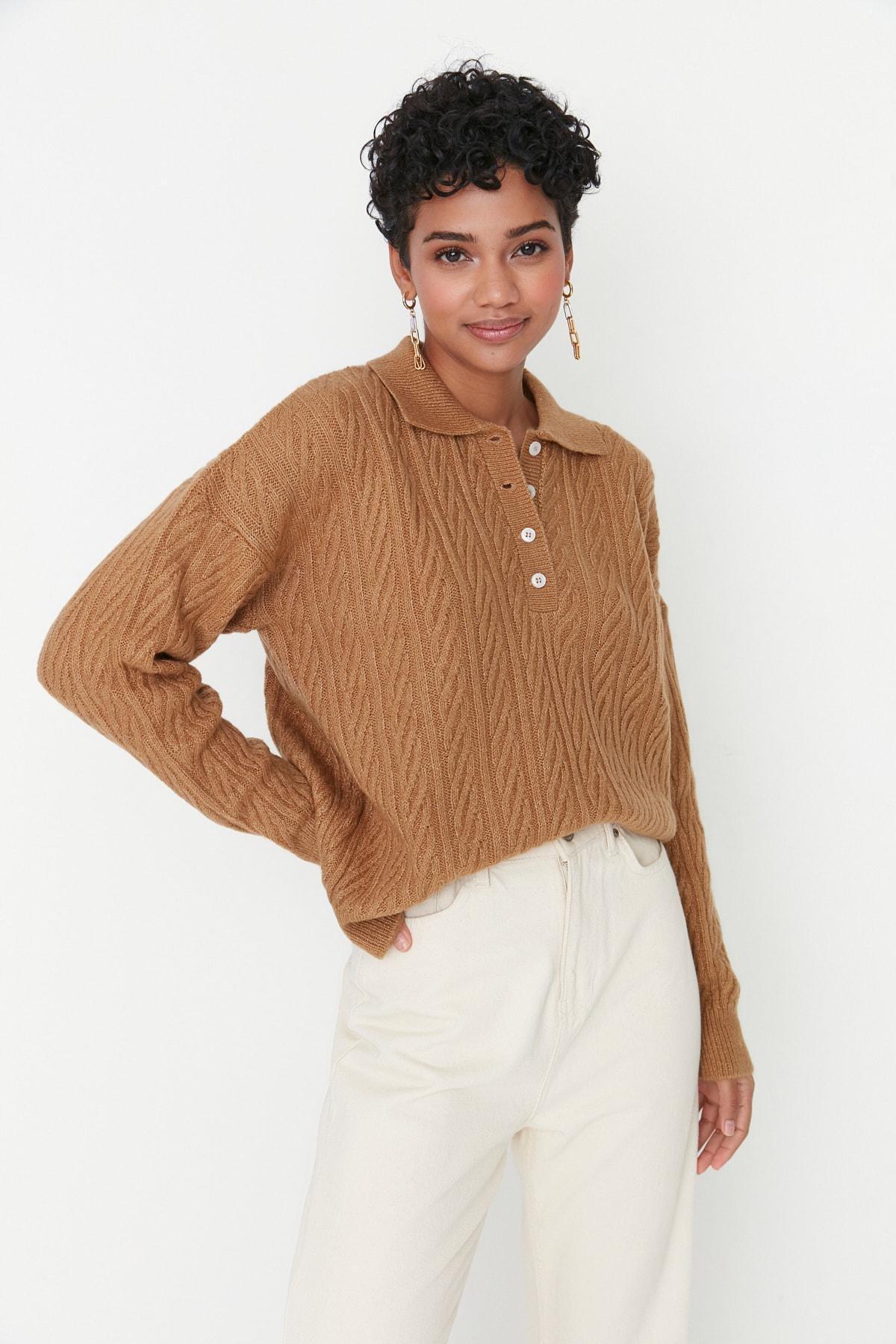 Brown Regular Sweater, , large image number 0