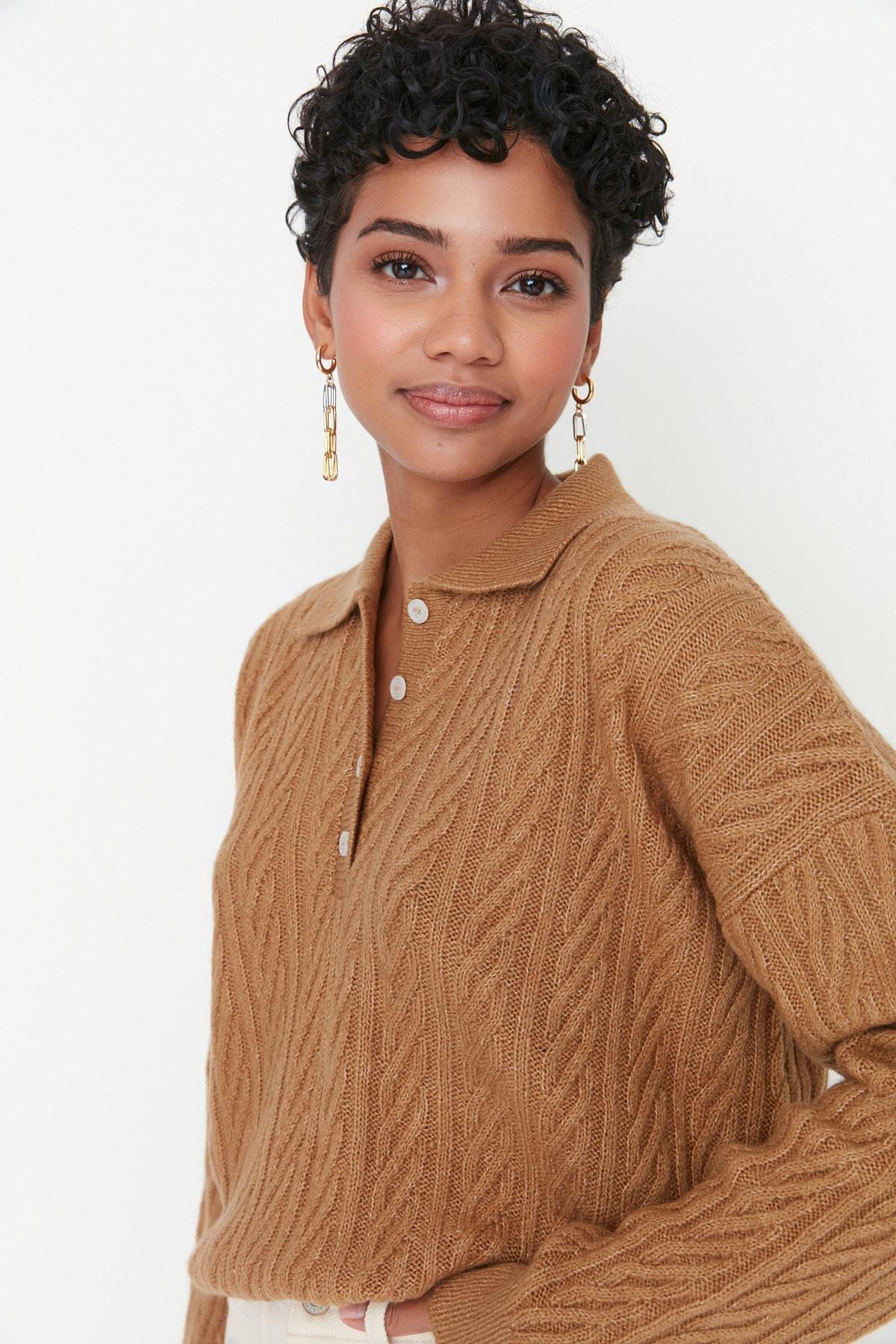 Brown Regular Sweater, , large image number 2