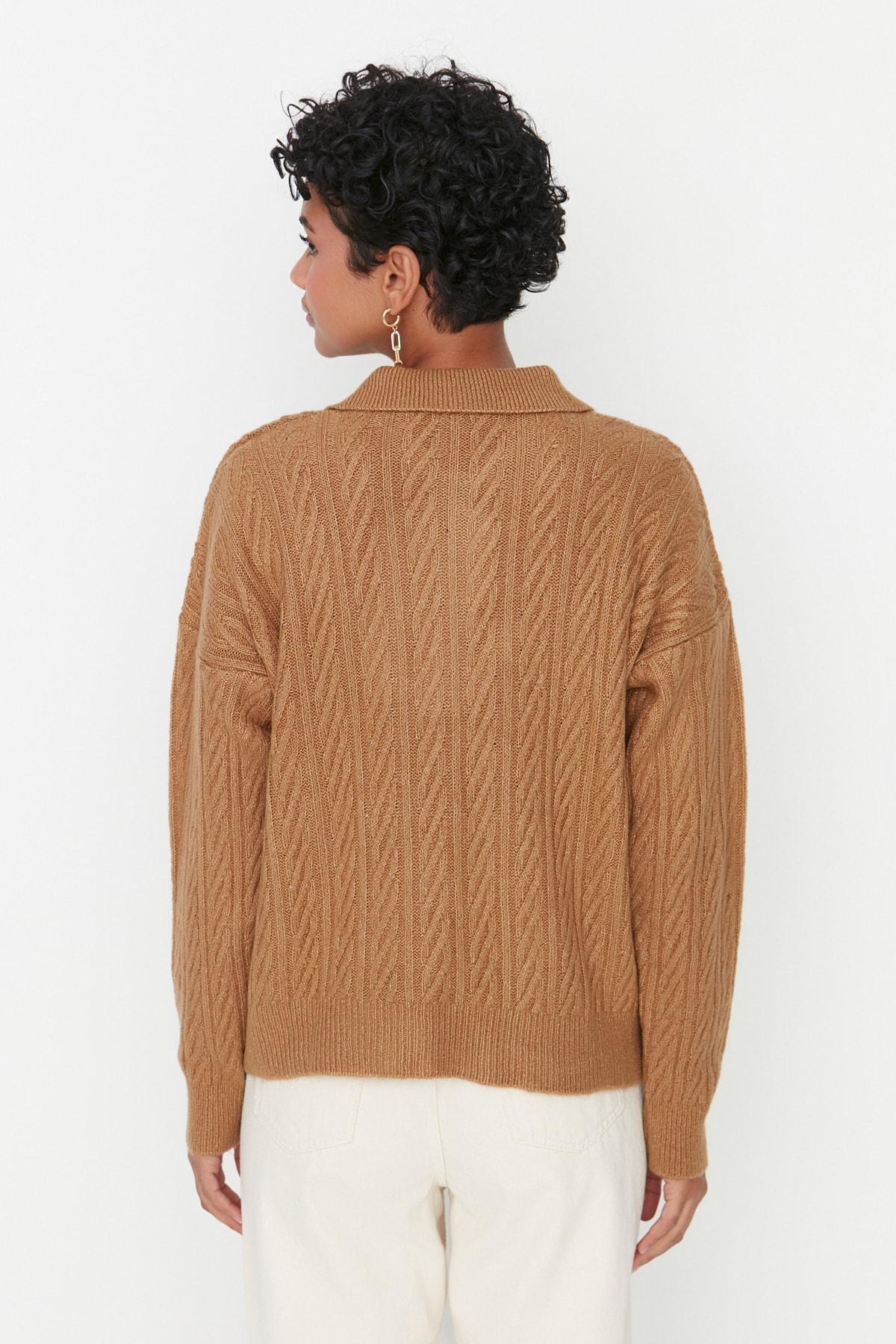 Brown Regular Sweater, , large image number 4
