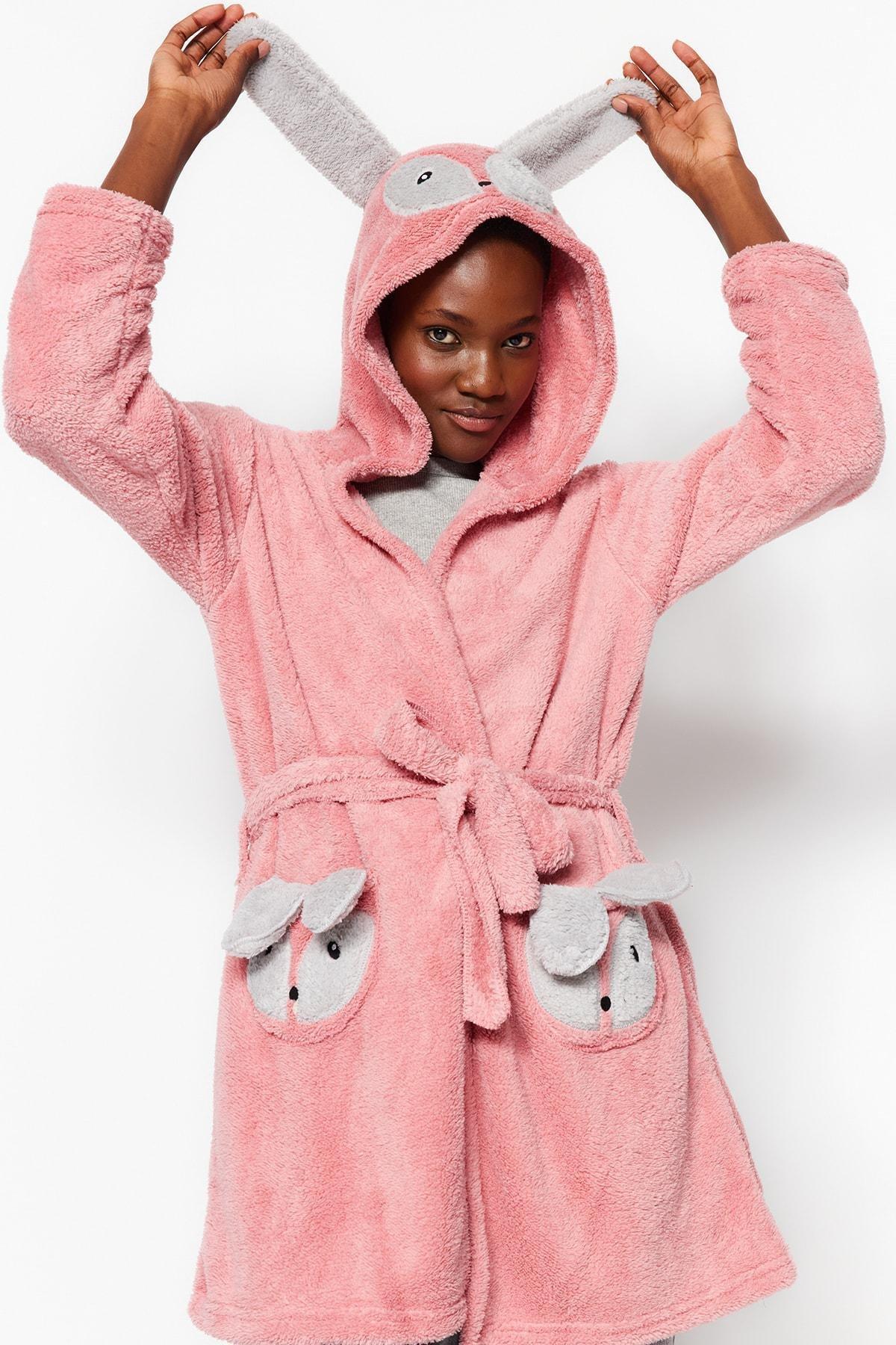 Pink Midi Dressing Gown, , large image number 0