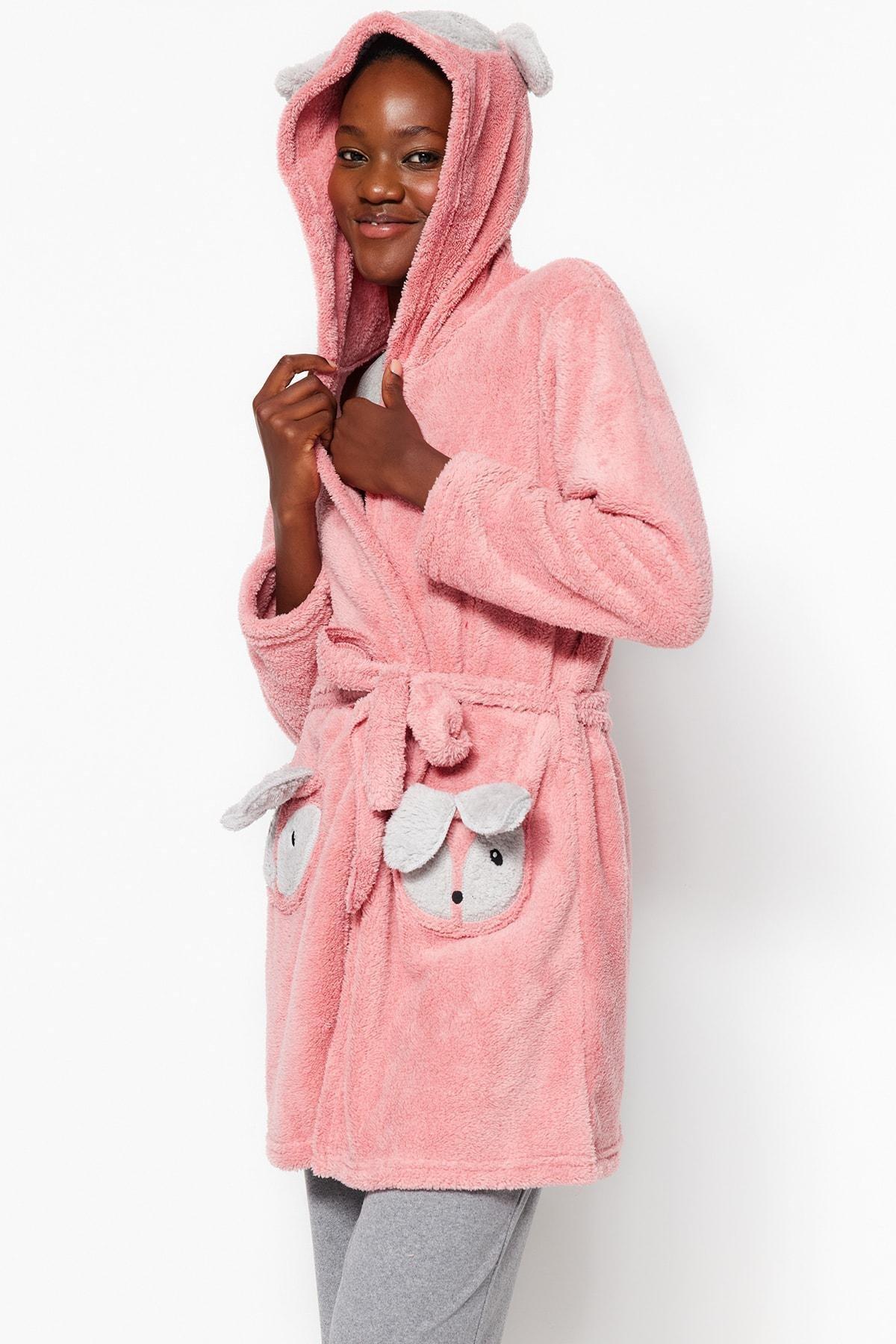 Trendyol - Pink Midi Dressing Gown