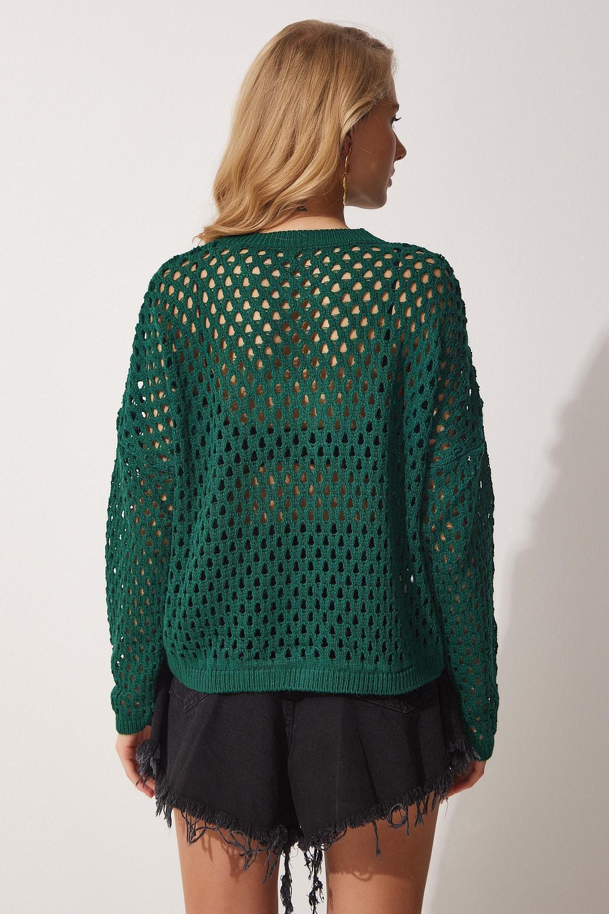 Green Knitted Top, Dark green, large image number 4