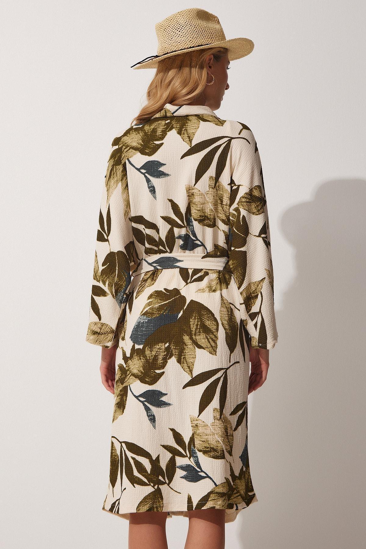 Green Floral Kimono, , large image number 3