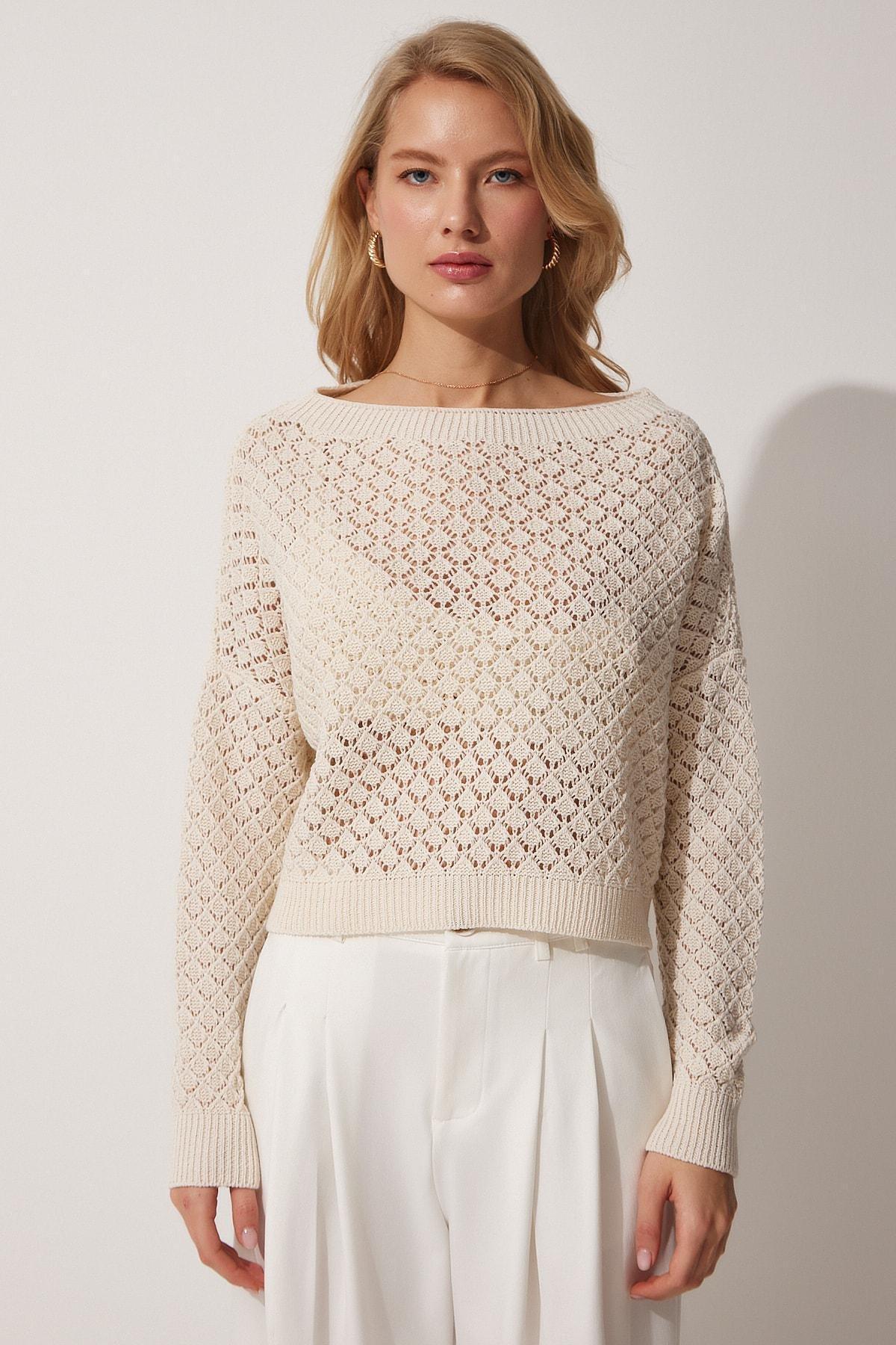 Beige Basic Blouse, Cream, large image number 4