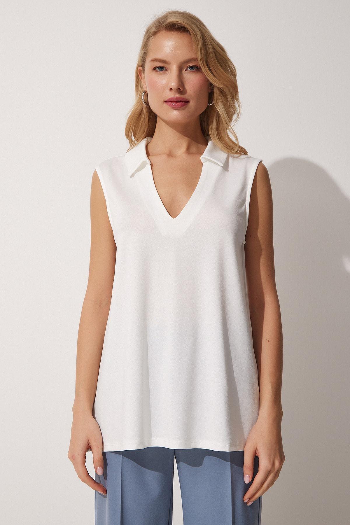 White Basic Blouse, , large image number 1