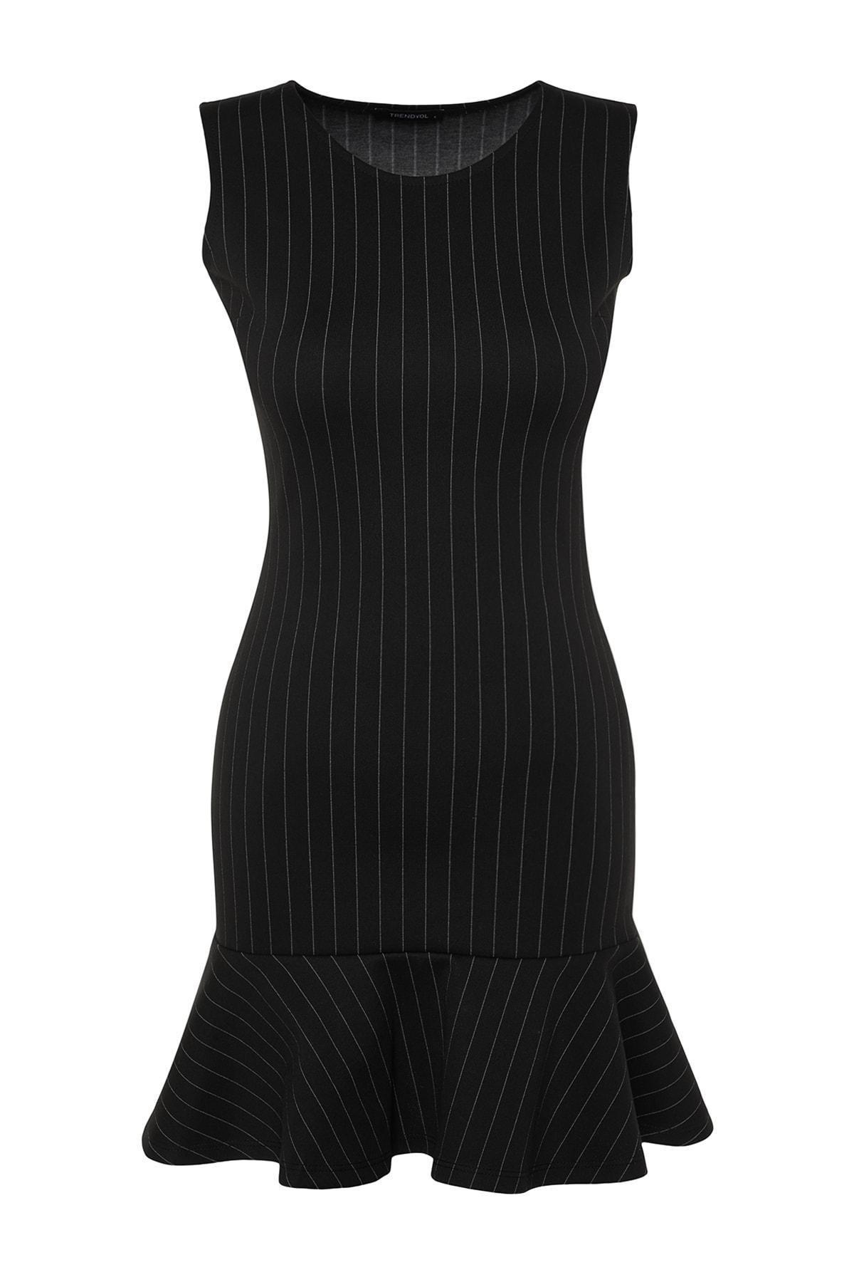 Black Ruffle Hem Dress, , large image number 5