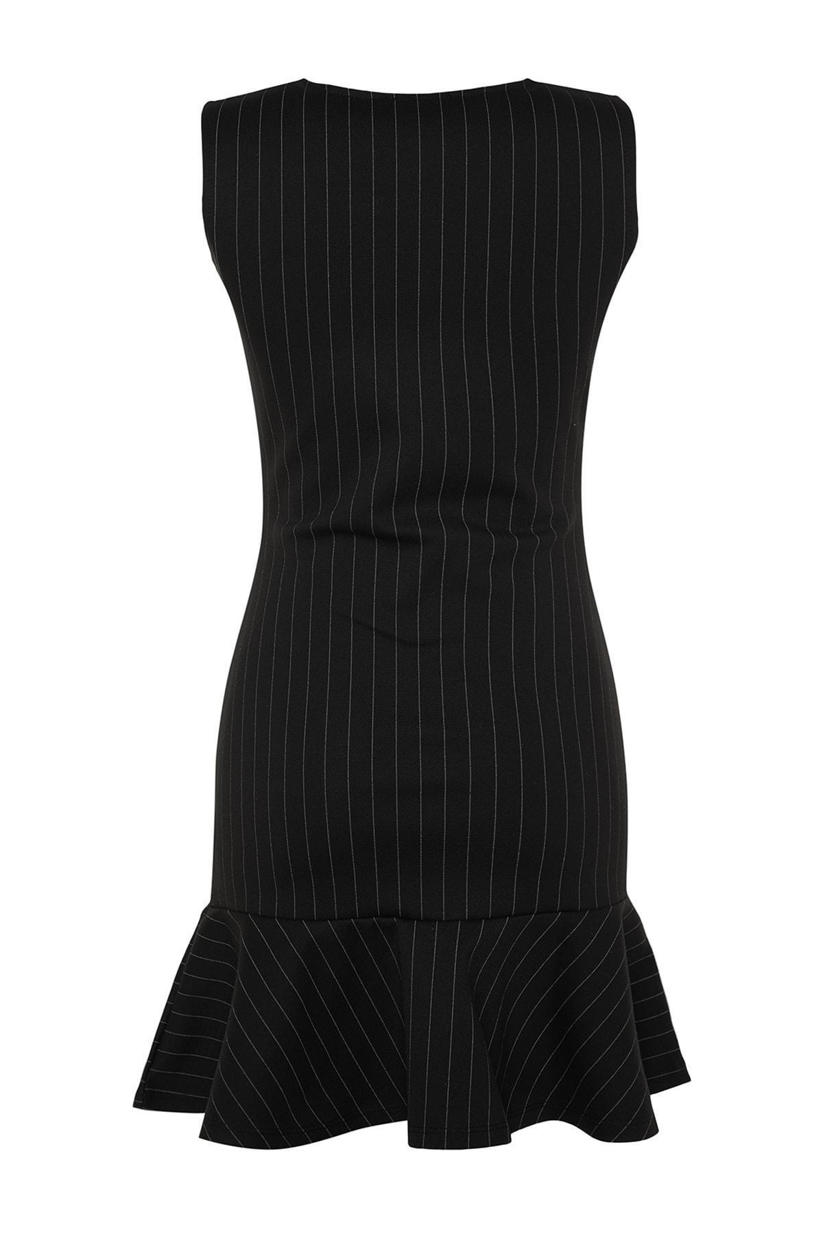 Black Ruffle Hem Dress, , large image number 7