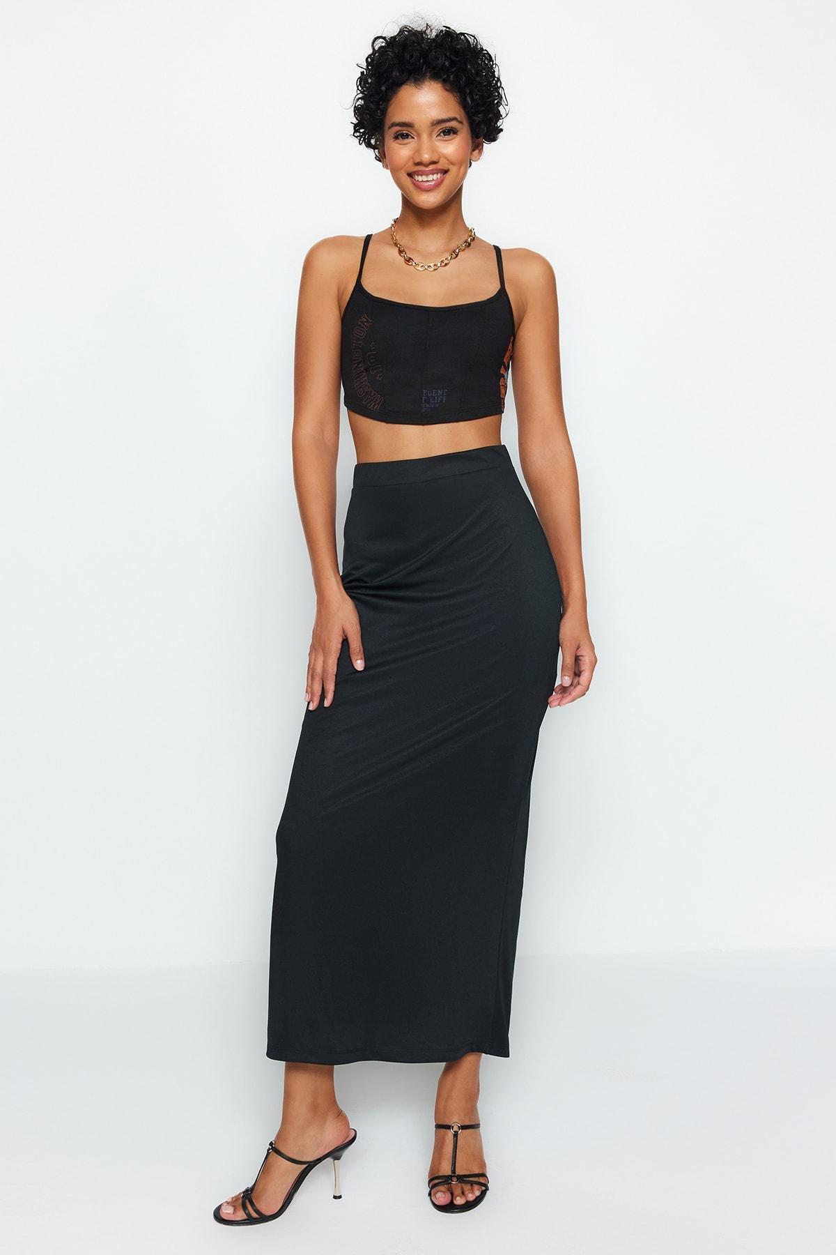 Black Maxi Skirt, , large image number 0