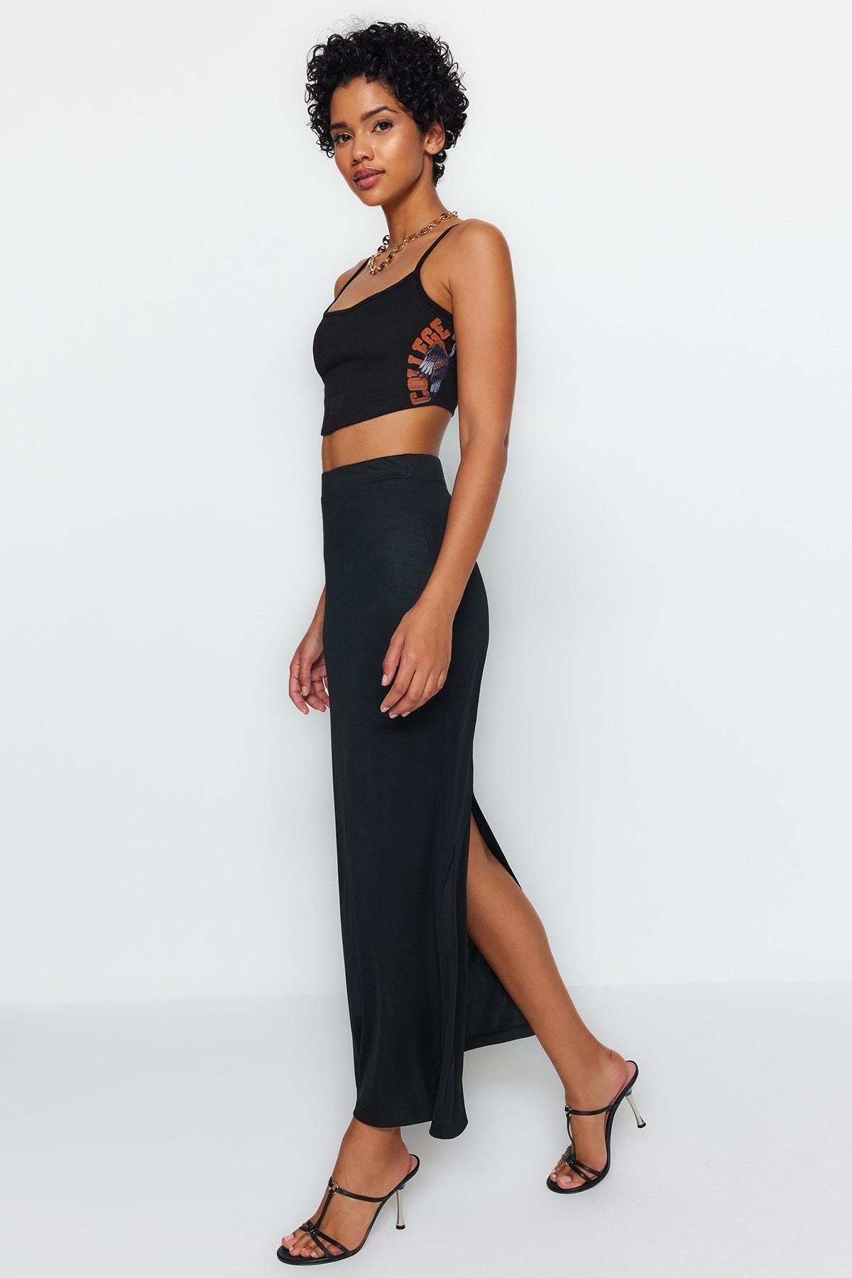 Black Maxi Skirt, , large image number 1