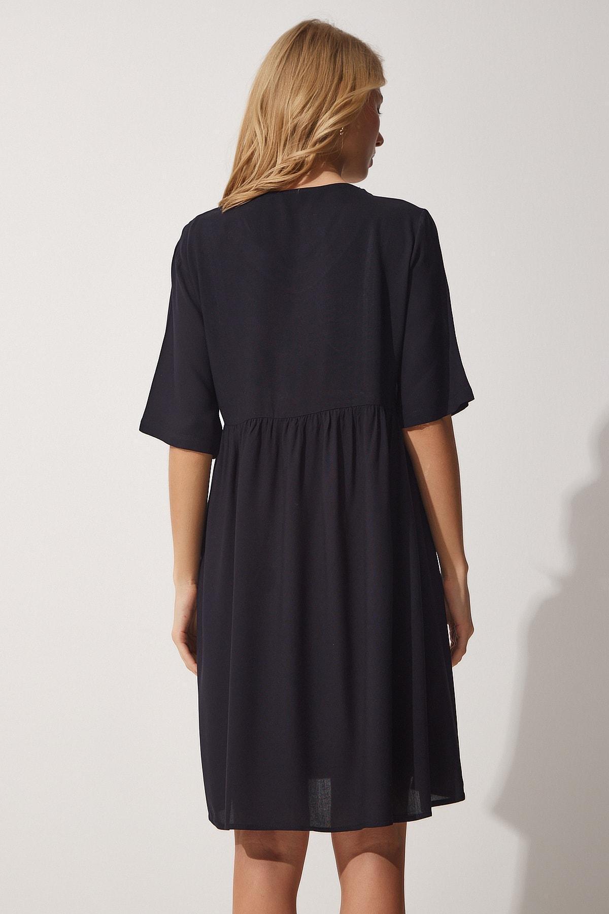 Black A-Line Dress, BLACK, large image number 3