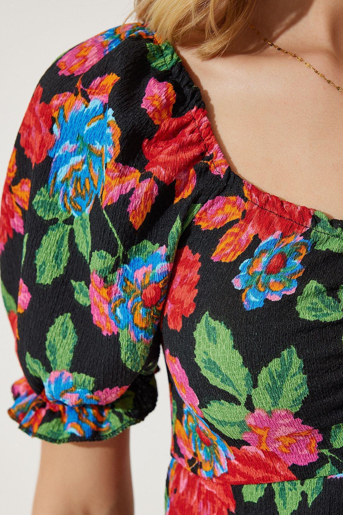 Red Floral Bardot Midi Dress MC00172, , large image number 5