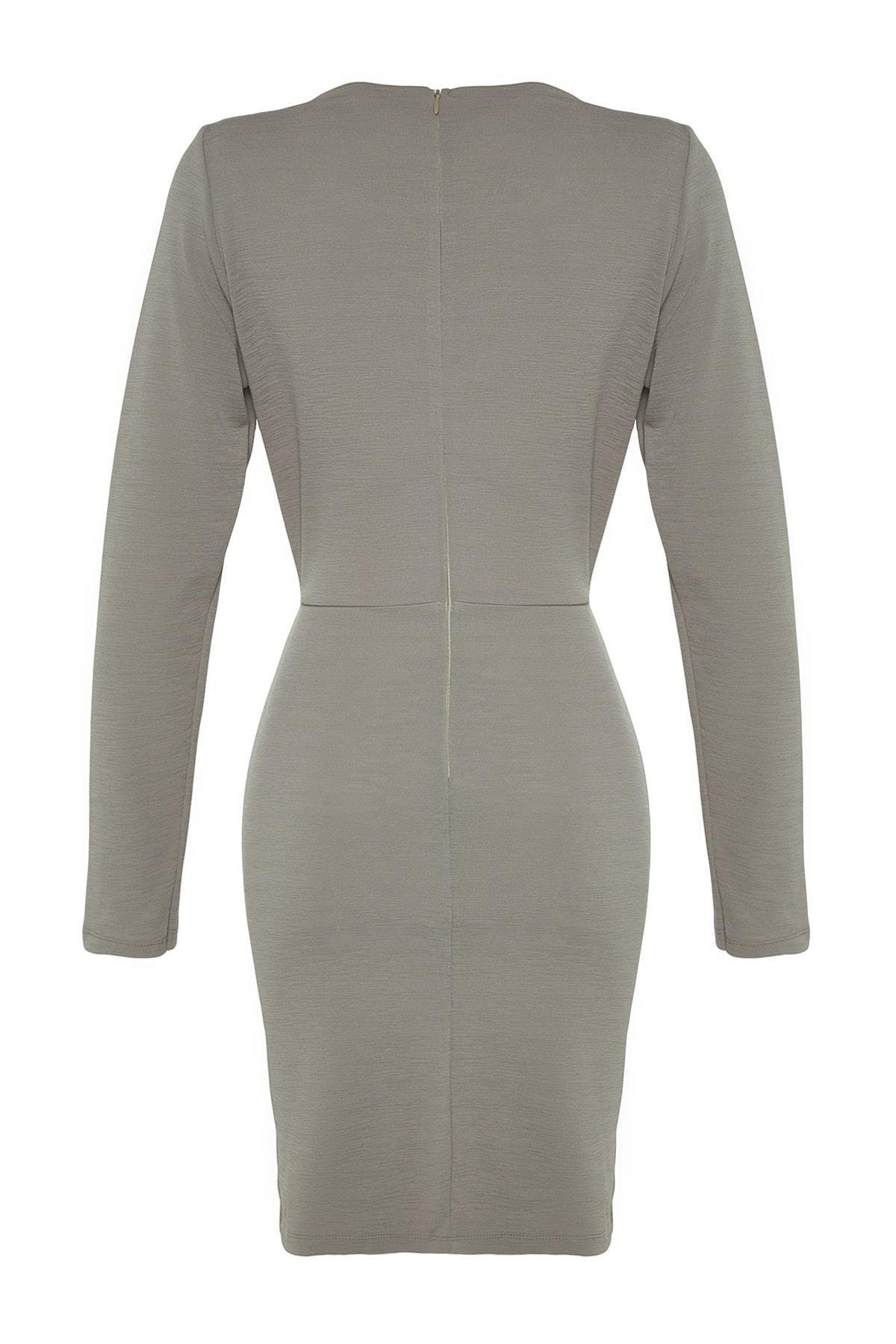 Brown Asymmetric Dress, , large image number 6