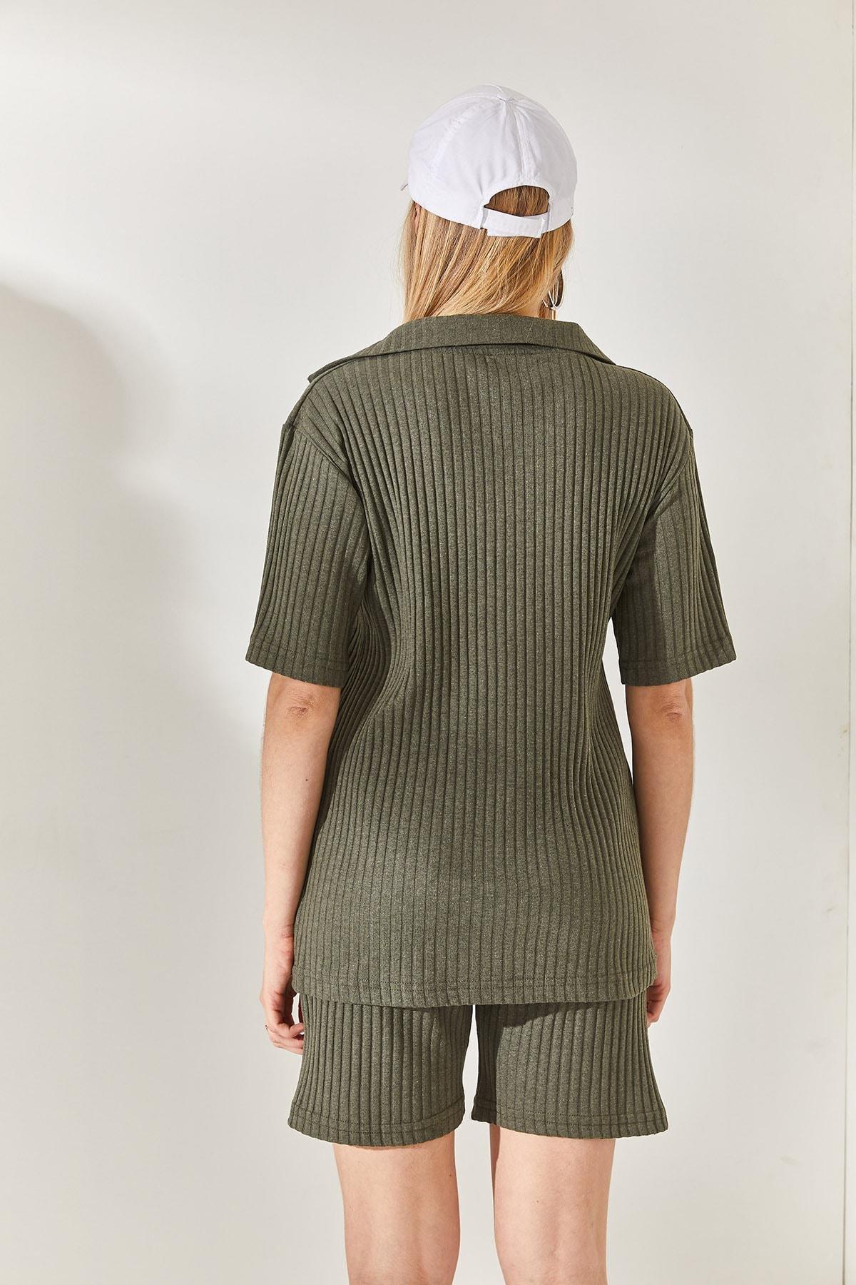 Khaki Polo Neck Top, Set Of 2, Khaki, large image number 4