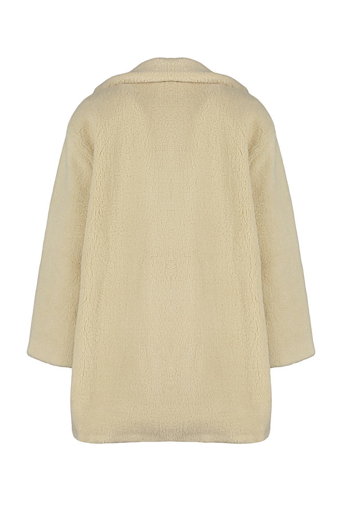 Cream Double-Breasted Coat, , large image number 7