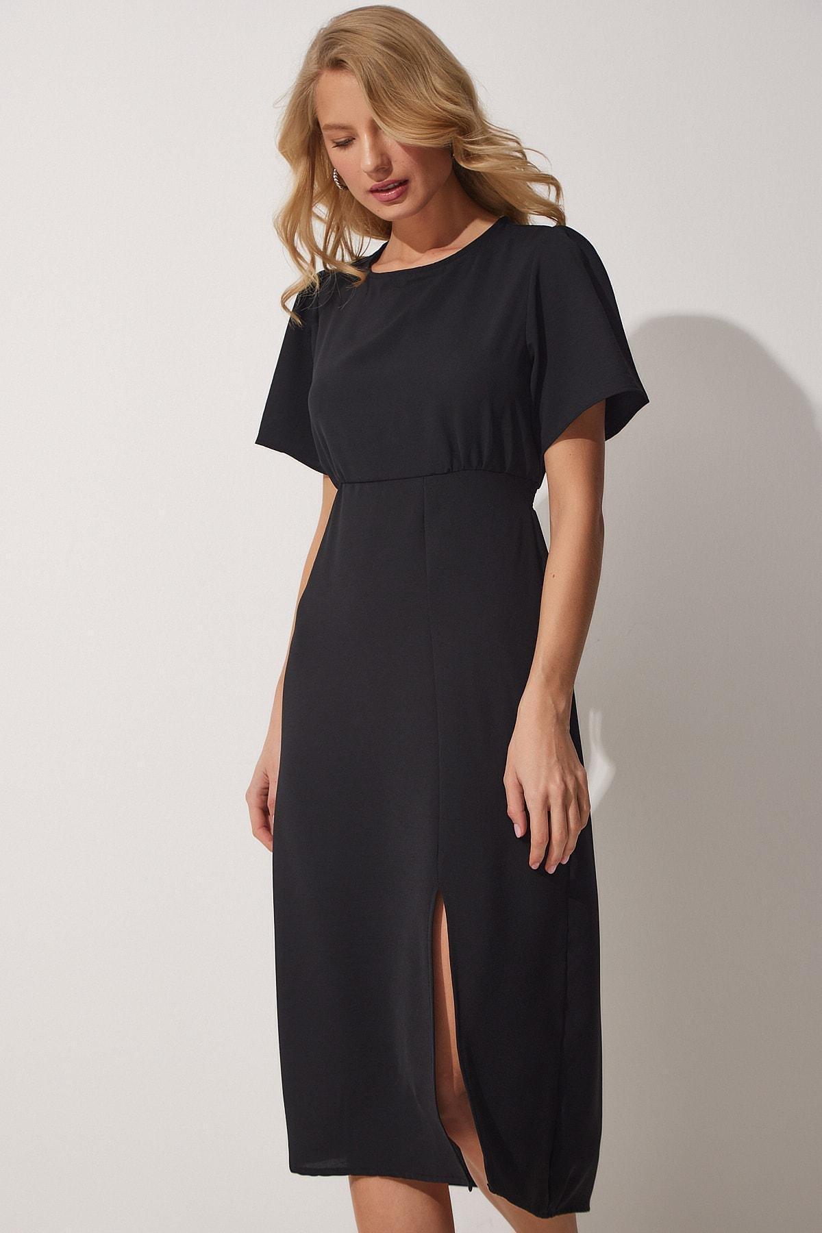 Black A-Line Dress, BLACK, large image number 1