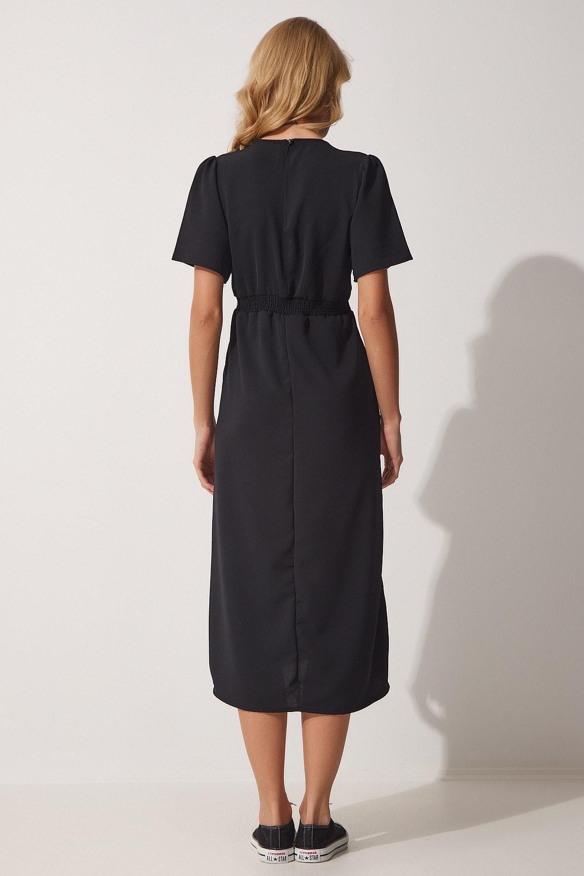 Black A-Line Dress, BLACK, large image number 3