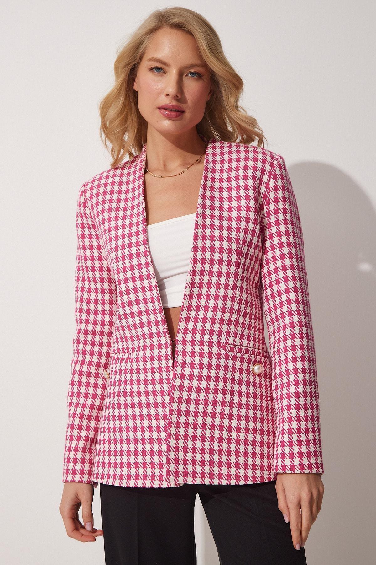 Pink Plaid Jacket, Pink, large image number 2