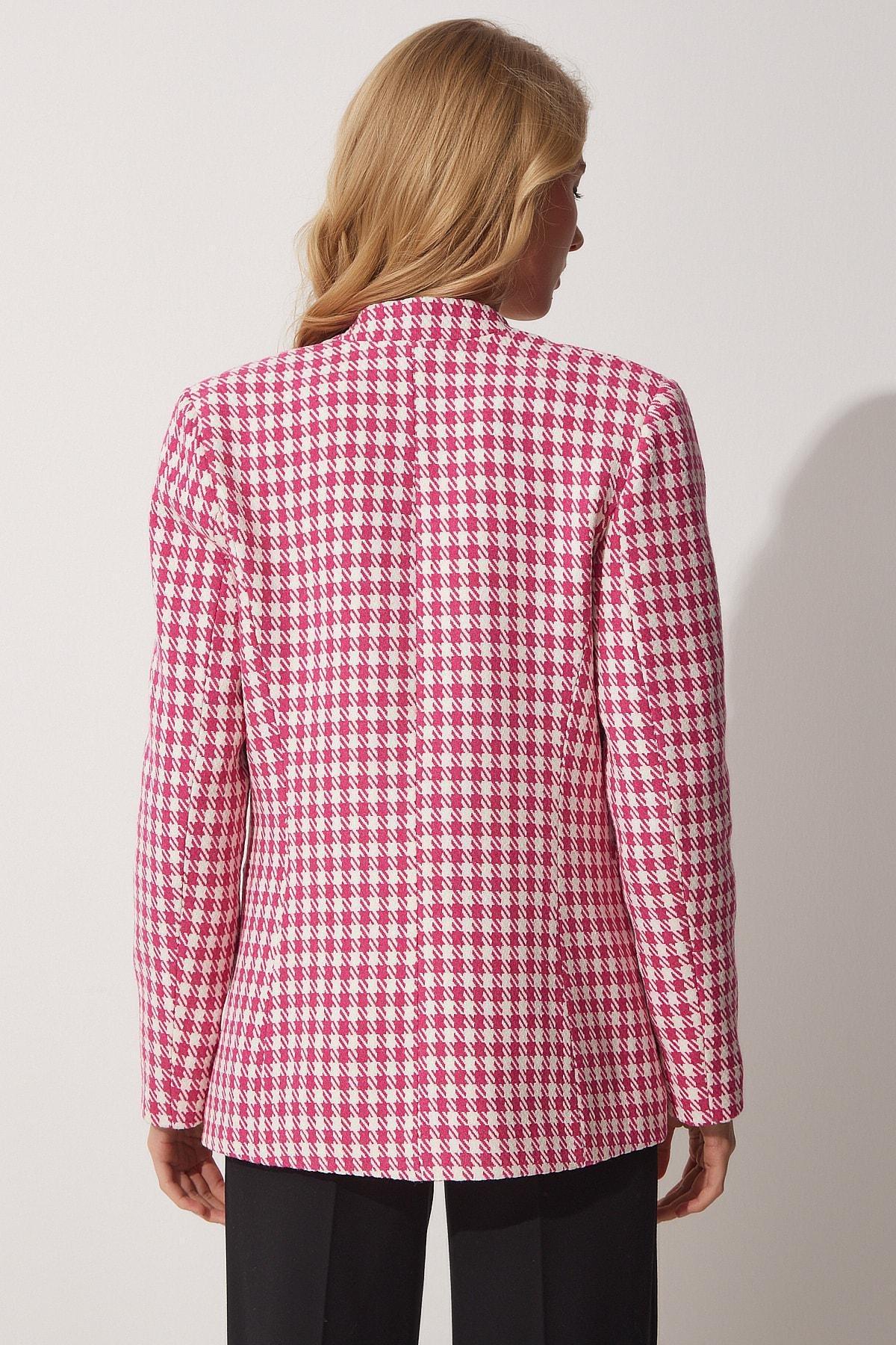 Pink Plaid Jacket, Pink, large image number 3