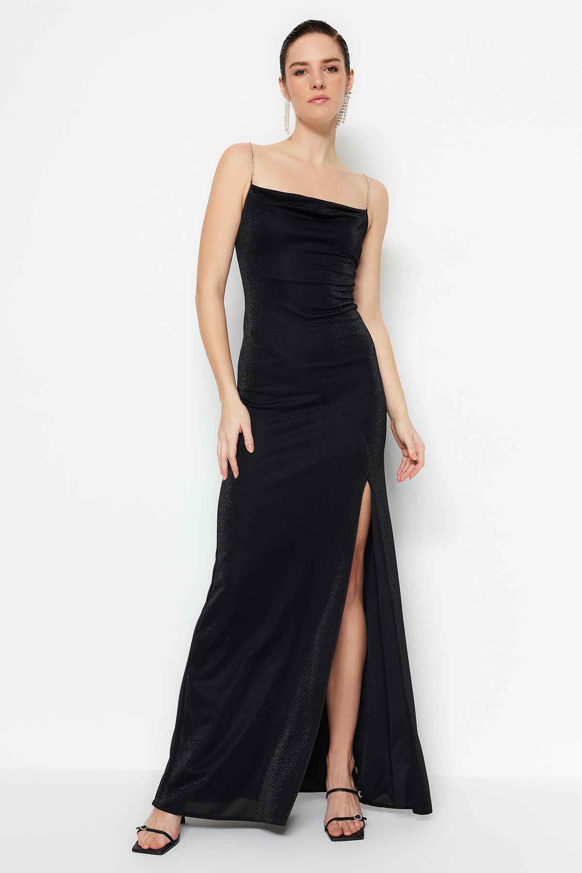 Black Shift Occasionwear Cowl Neck Dress, , large image number 0