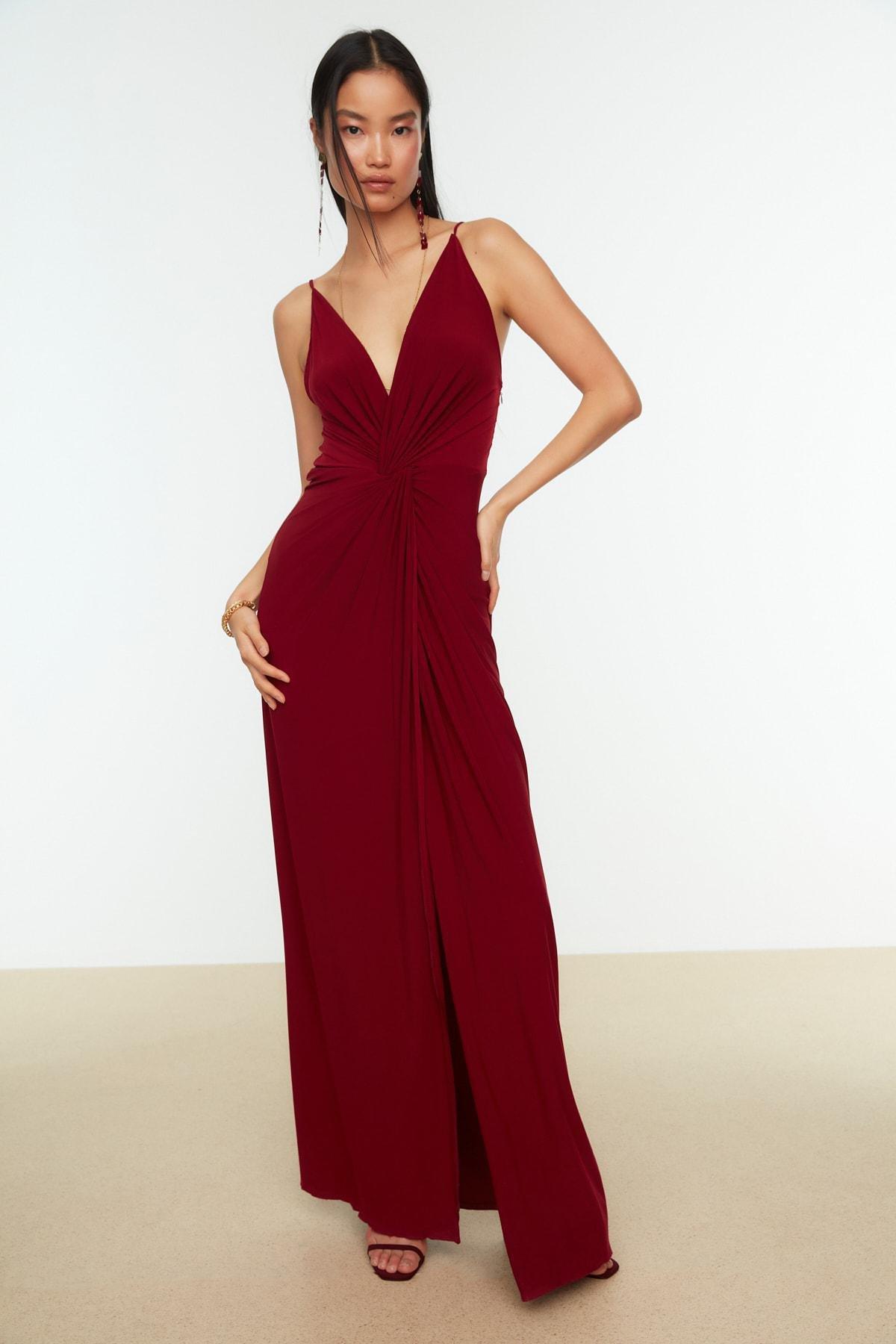 Burgundy Mermaid Occasionwear Dress, , large image number 0