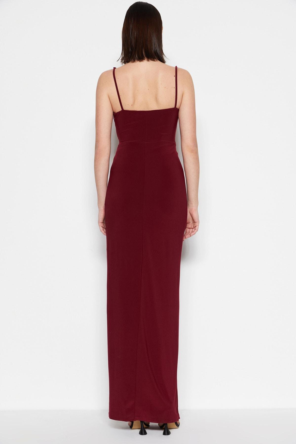 Burgundy Mermaid Occasionwear Dress, , large image number 5
