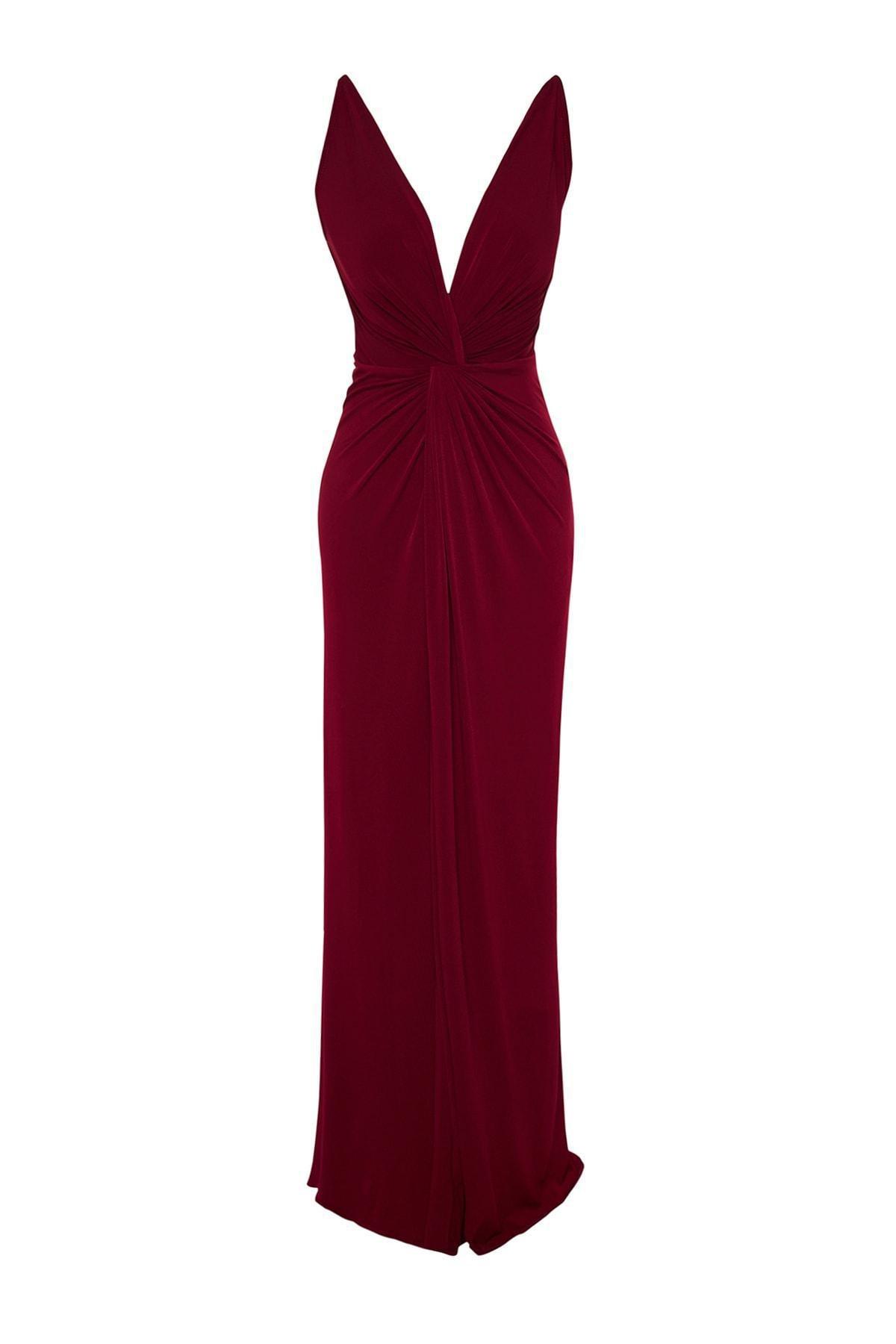 Burgundy Mermaid Occasionwear Dress, , large image number 6