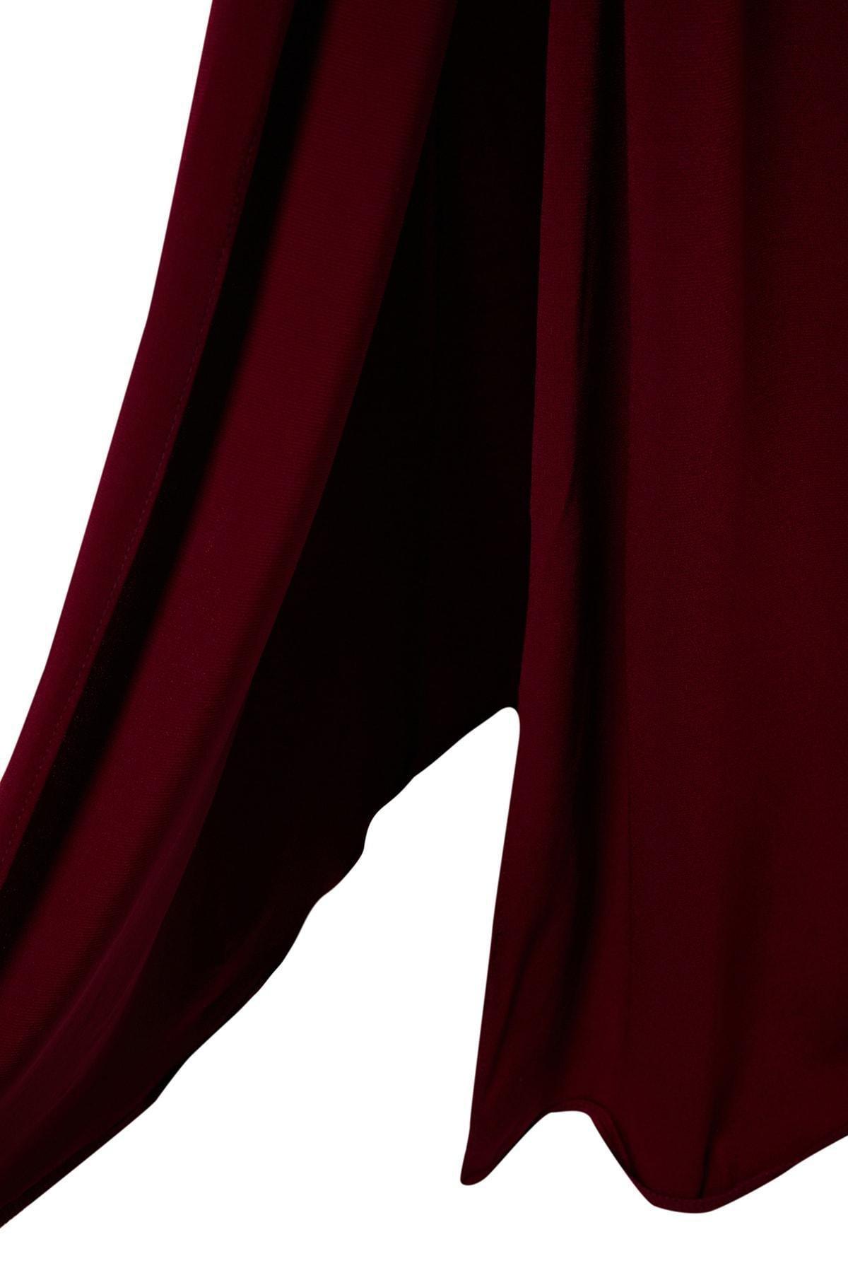Burgundy Mermaid Occasionwear Dress, , large image number 7