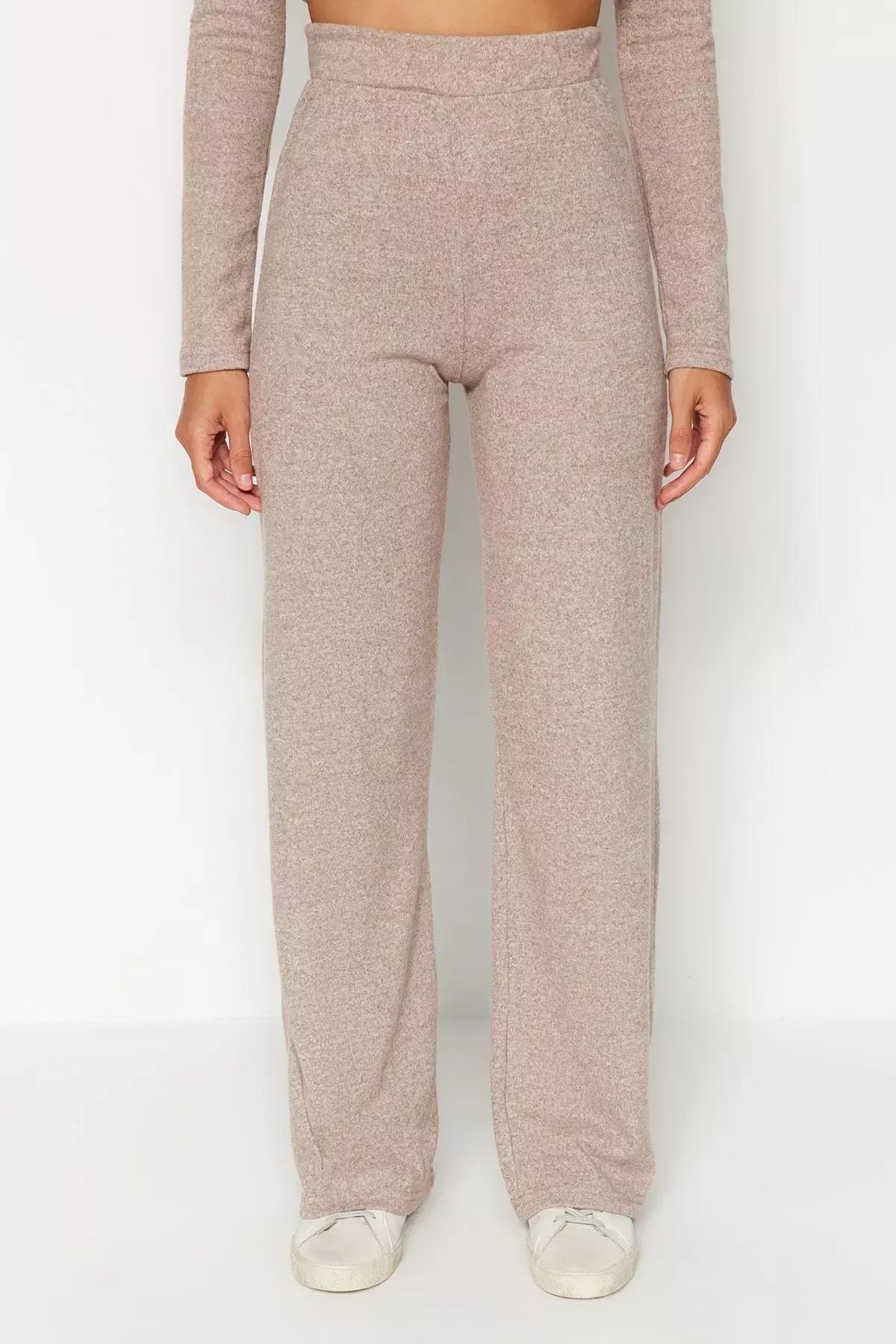 Beige Stand-Up Collar Knitted Co-Ord Set, Beige, large image number 8