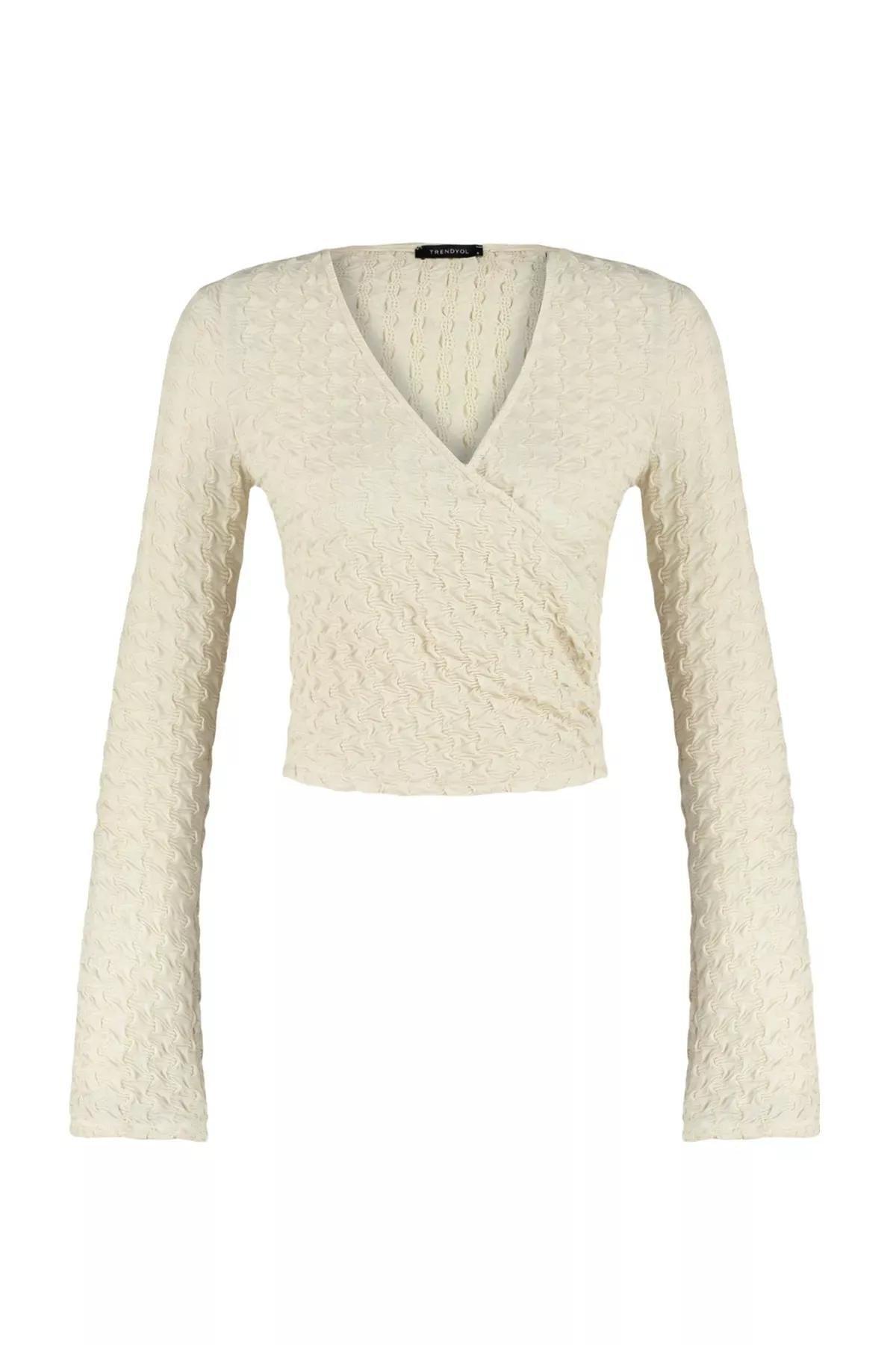بلوزة بقصة عادية، بيج, Beige, large image number 5