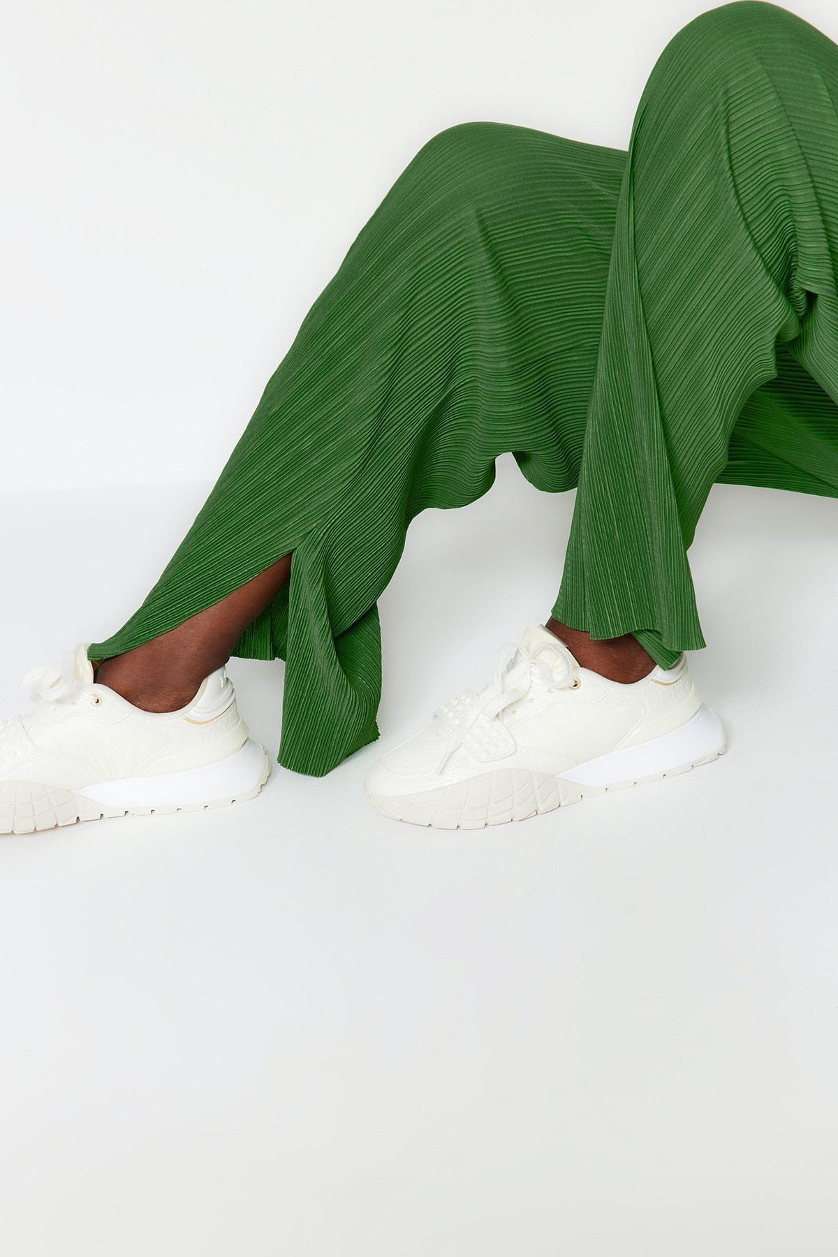 Green Pleated Knitted Co-Ord Set, Green, large image number 4