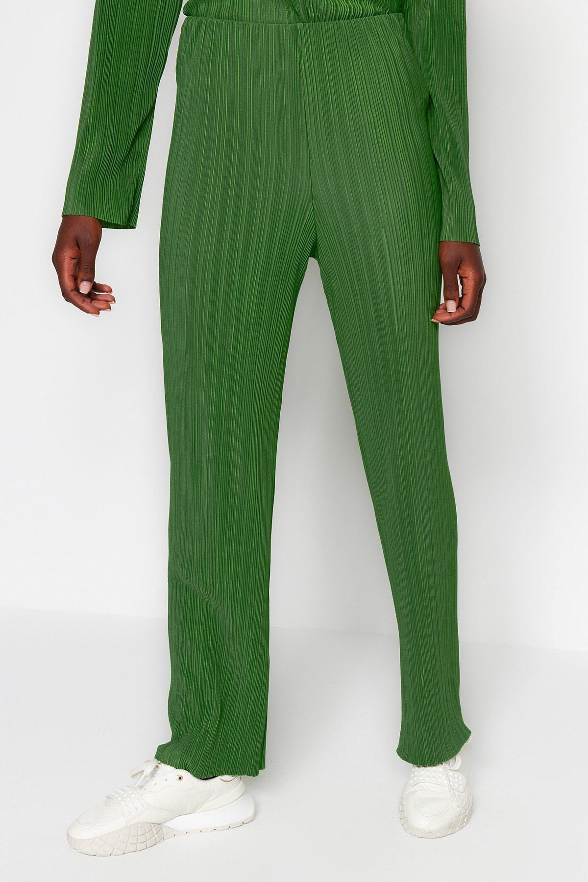 Green Pleated Knitted Co-Ord Set, Green, large image number 5