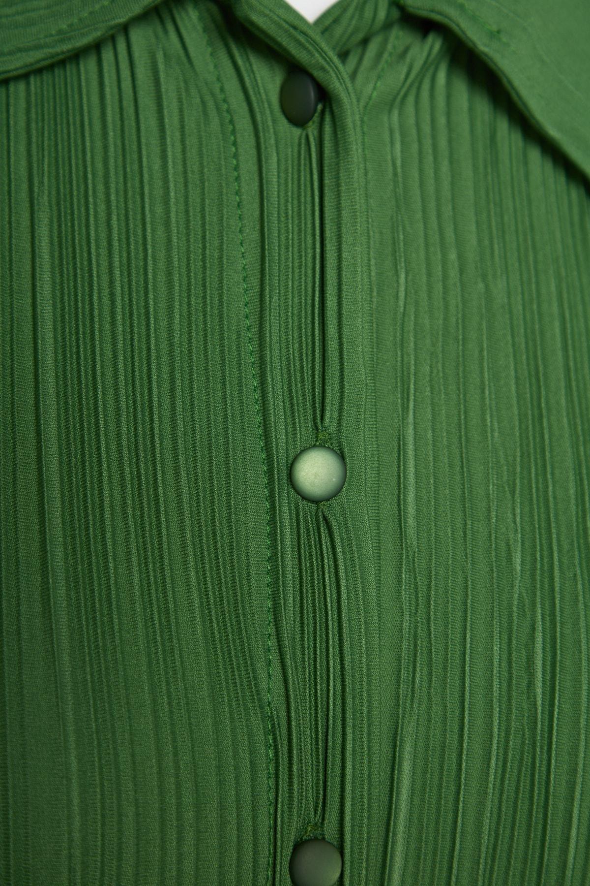 Green Pleated Knitted Co-Ord Set, Green, large image number 7