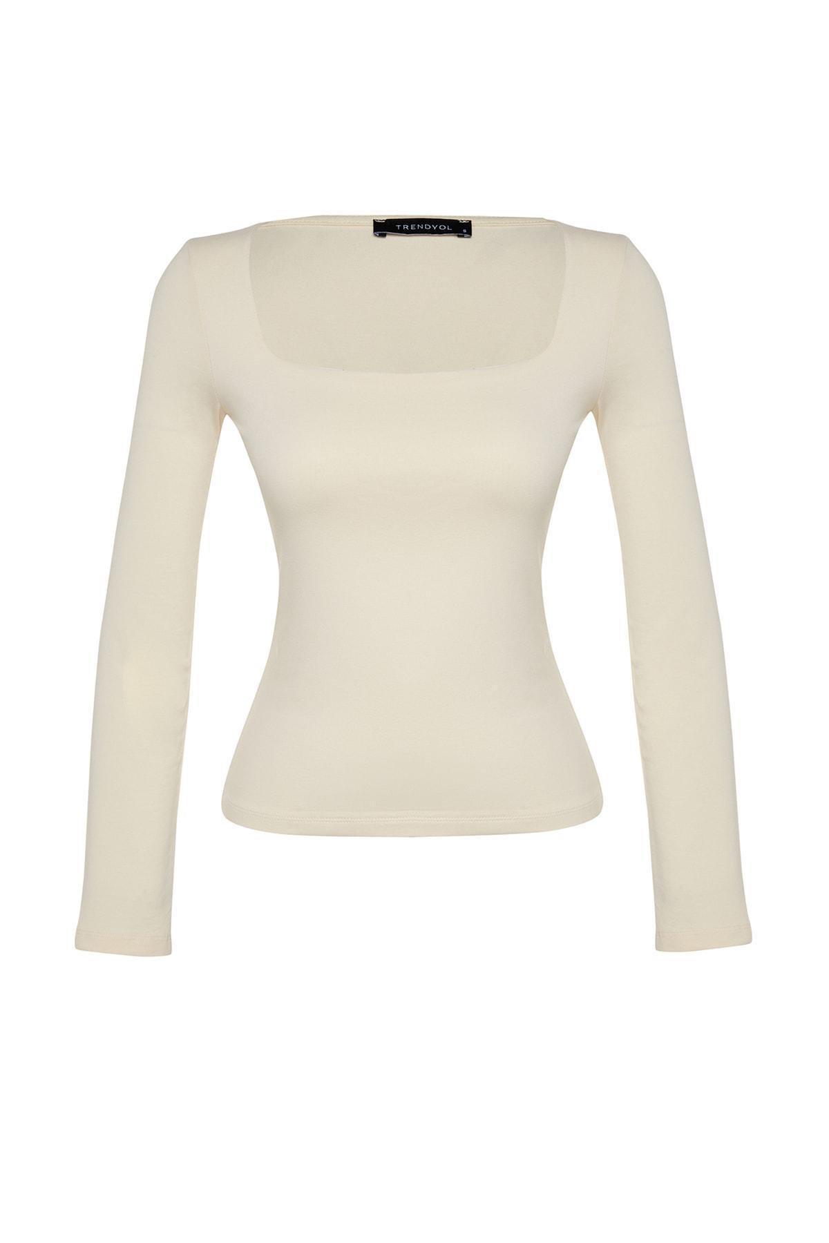 White Flexible Square Collar Blouse, , large image number 5