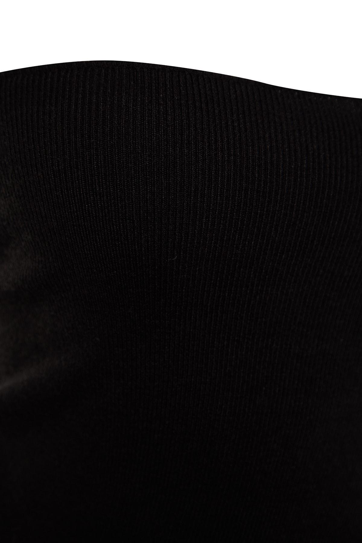Black Strapless Detailed Blouse, , large image number 7