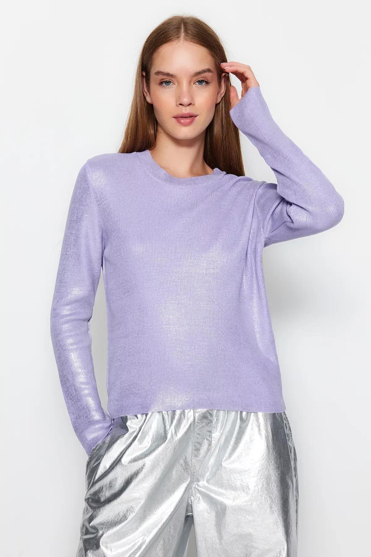 Purple Knitwear Sweater, Lilac, large image number 1