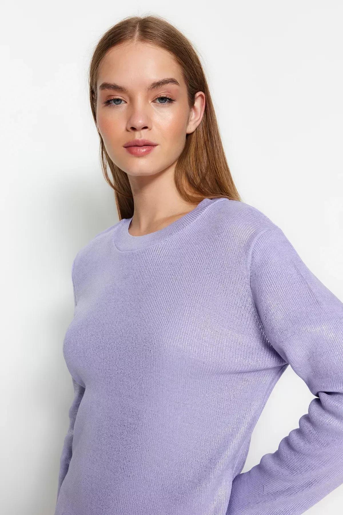 Purple Knitwear Sweater, Lilac, large image number 2