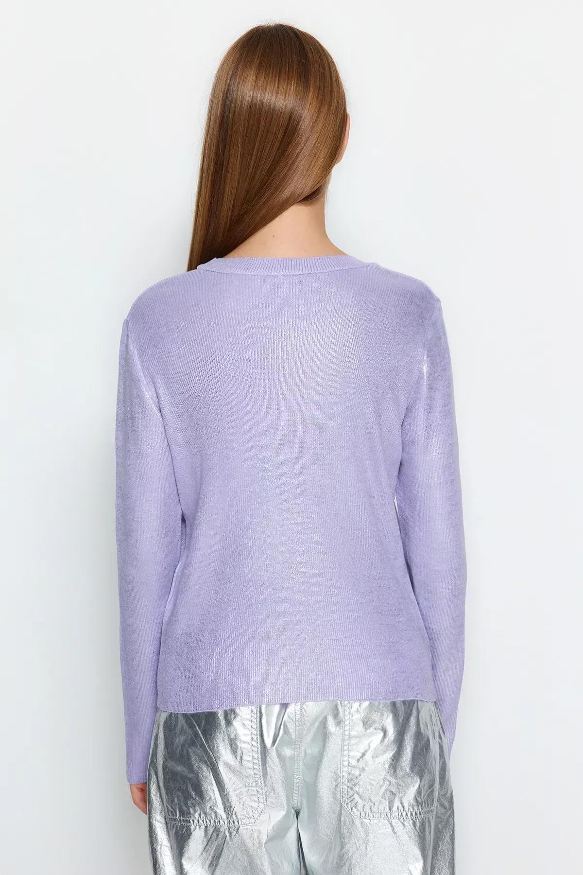 Purple Knitwear Sweater, Lilac, large image number 4