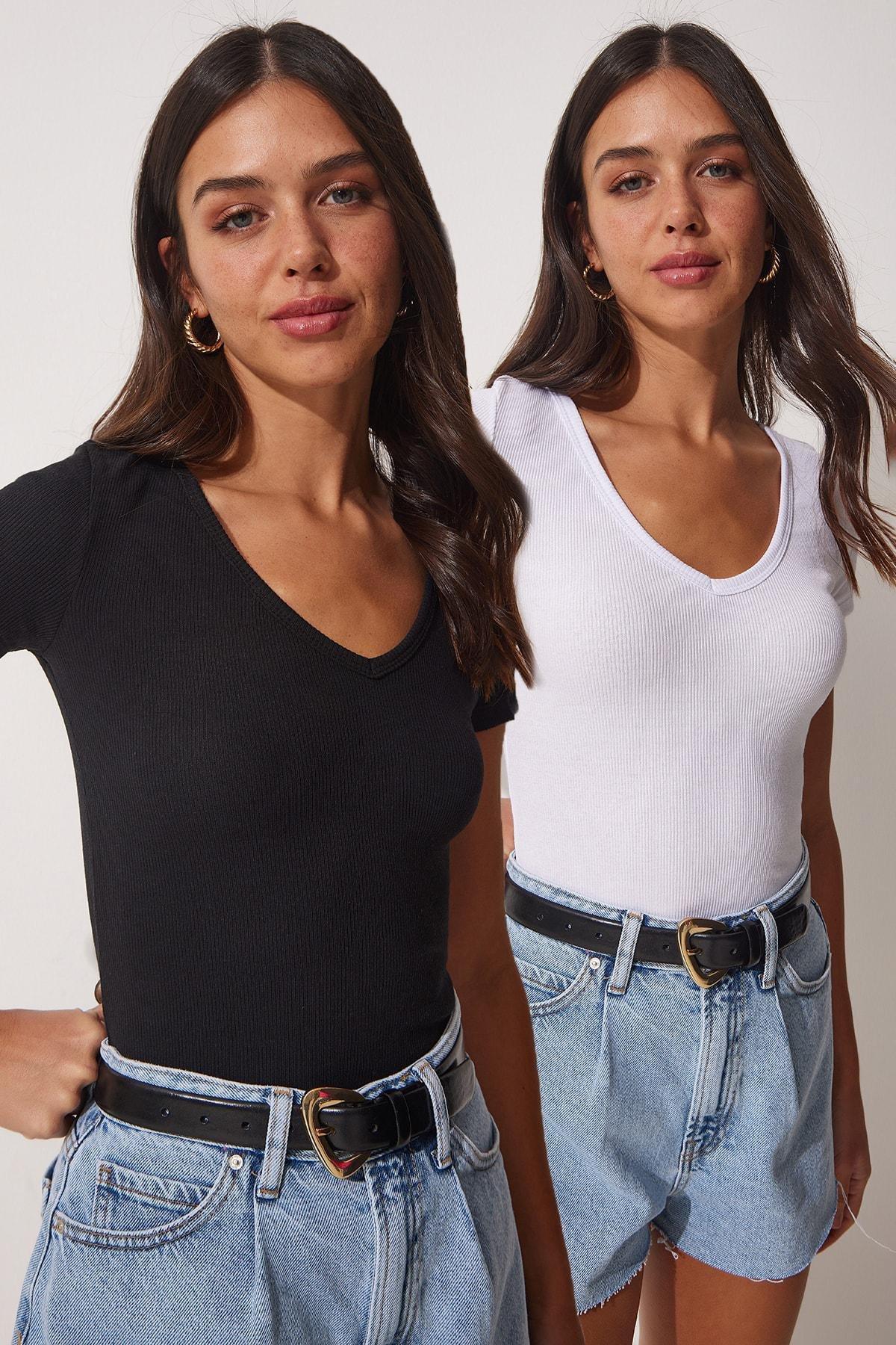 Multicolour Bodycon T-Shirt, Set Of 2, , large image number 0