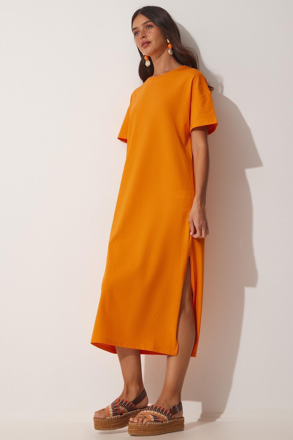 Orange Summer Combed Cotton Daily Dress, , large image number 0