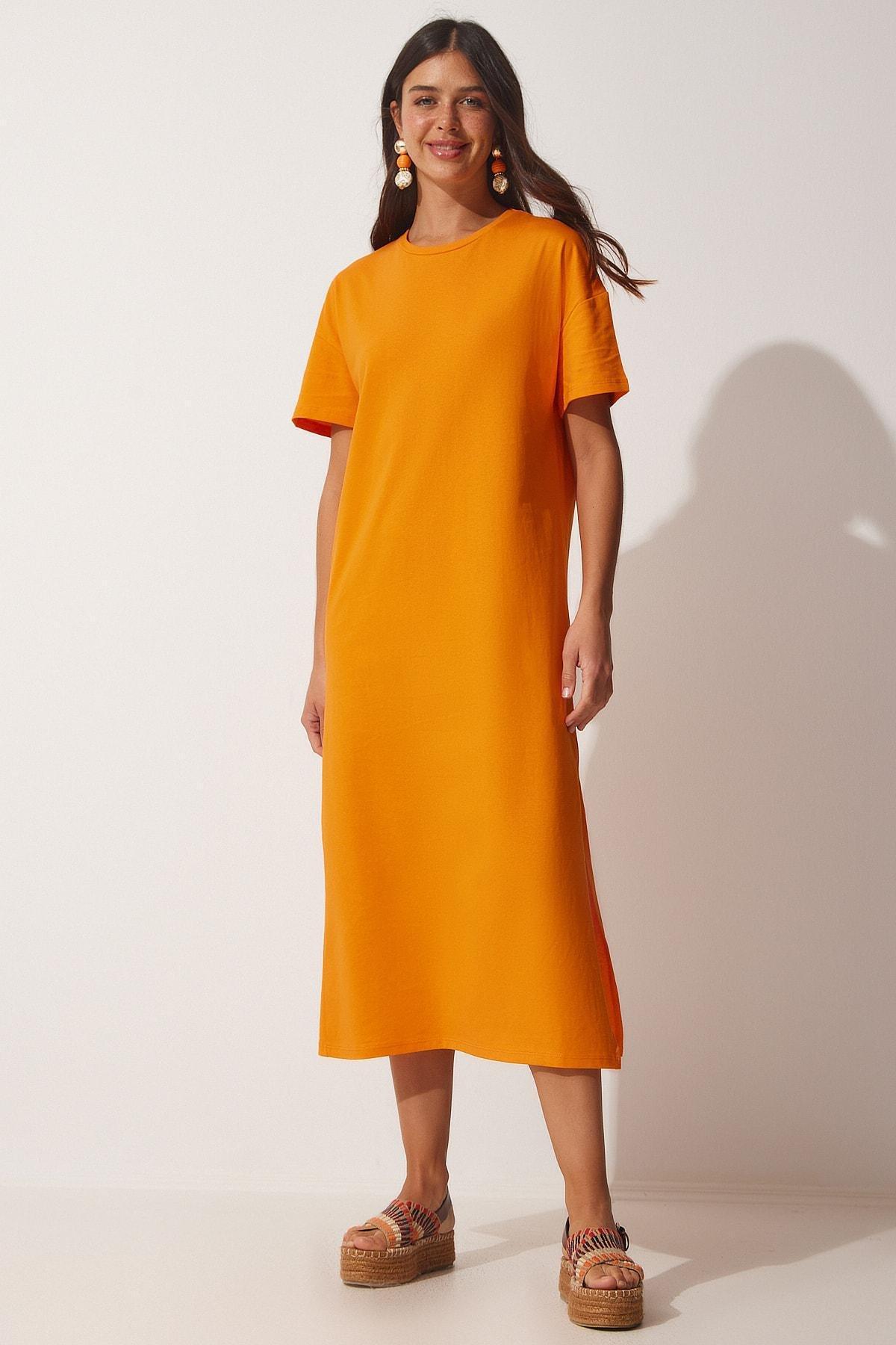 Orange Summer Combed Cotton Daily Dress, , large image number 1