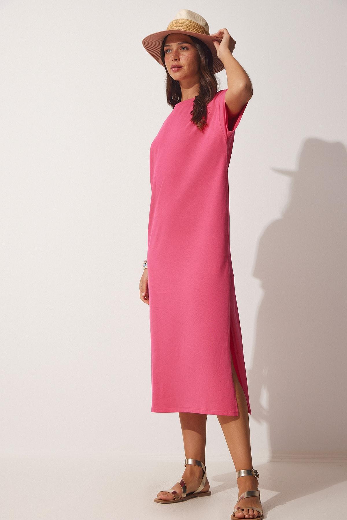 Pink Straight Cotton Dress, , large image number 0