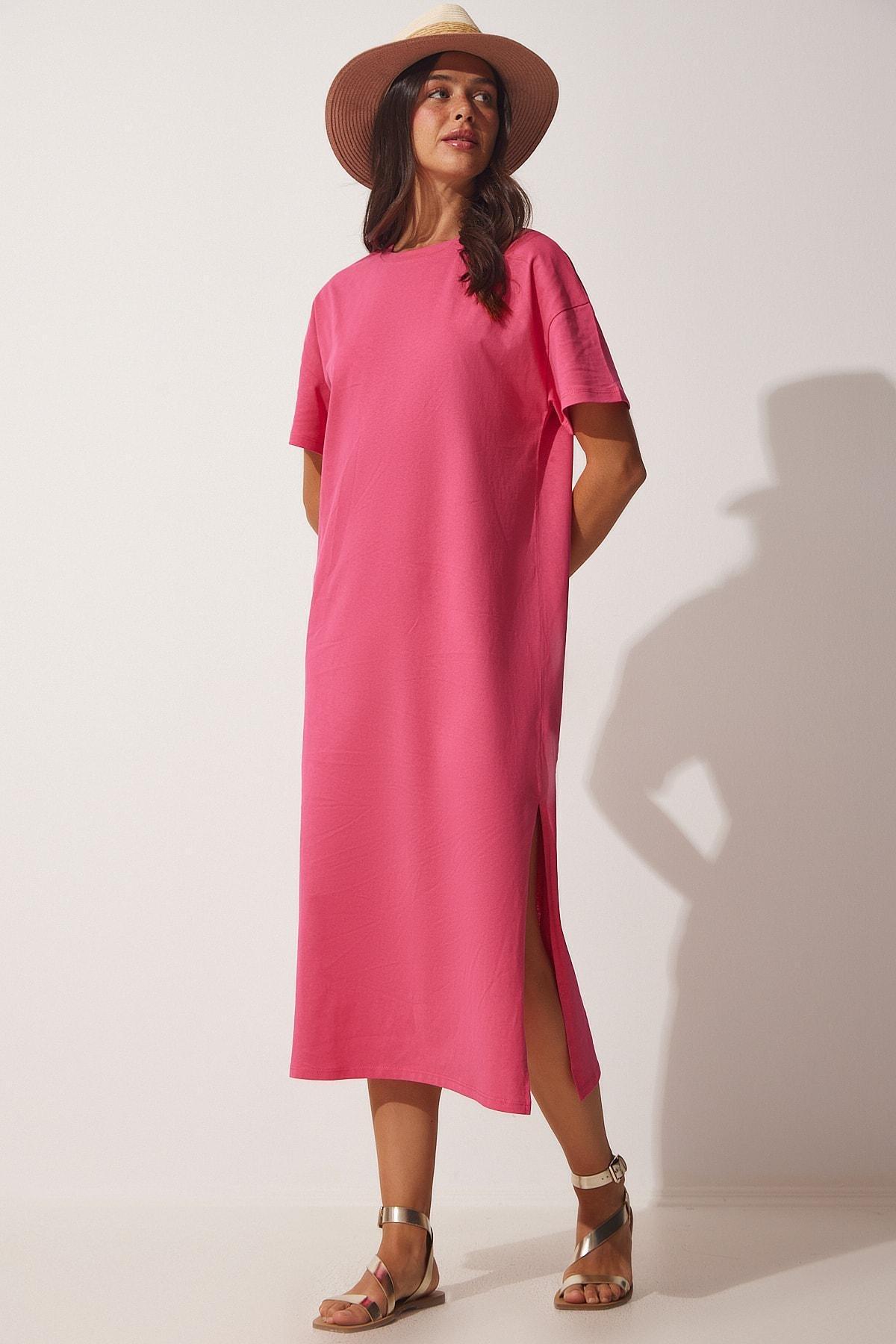 Pink Straight Cotton Dress, , large image number 1