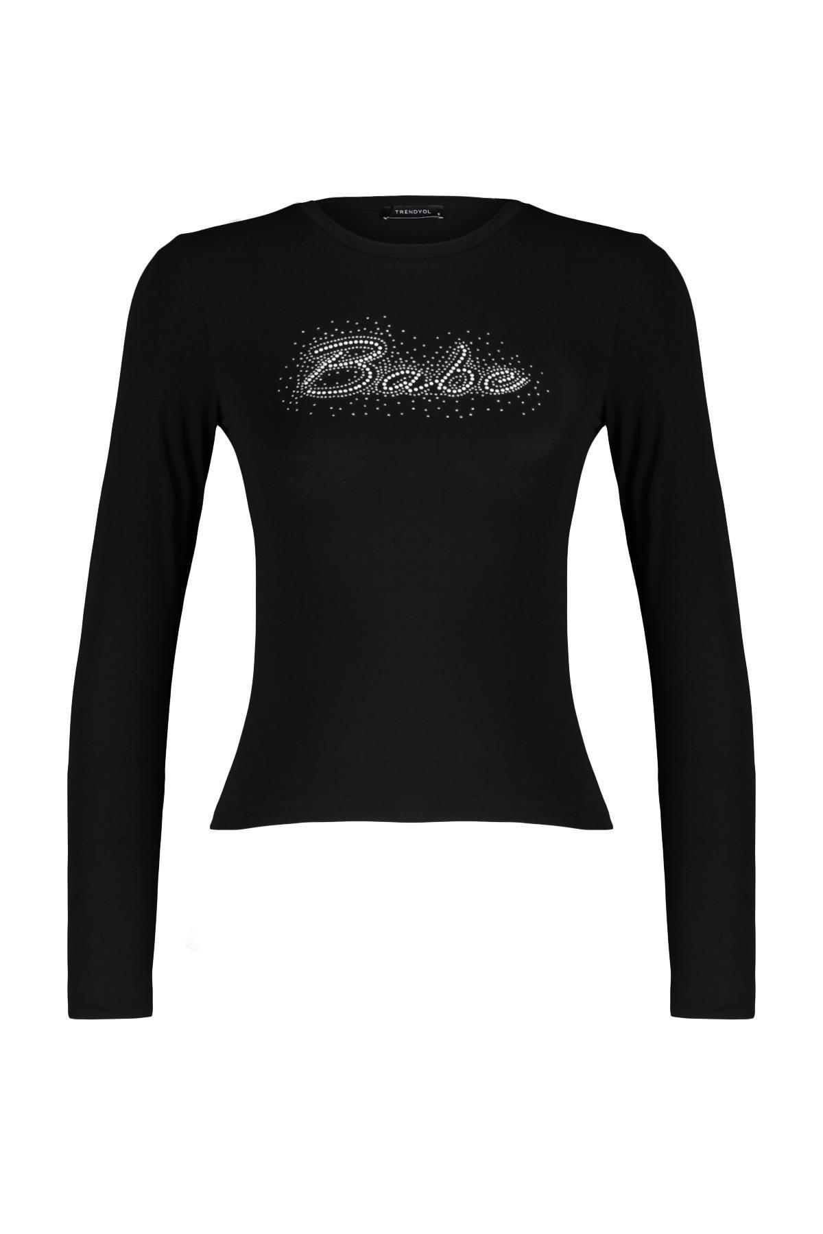 Black Fitted Cotton Shirt, BLACK, large image number 5