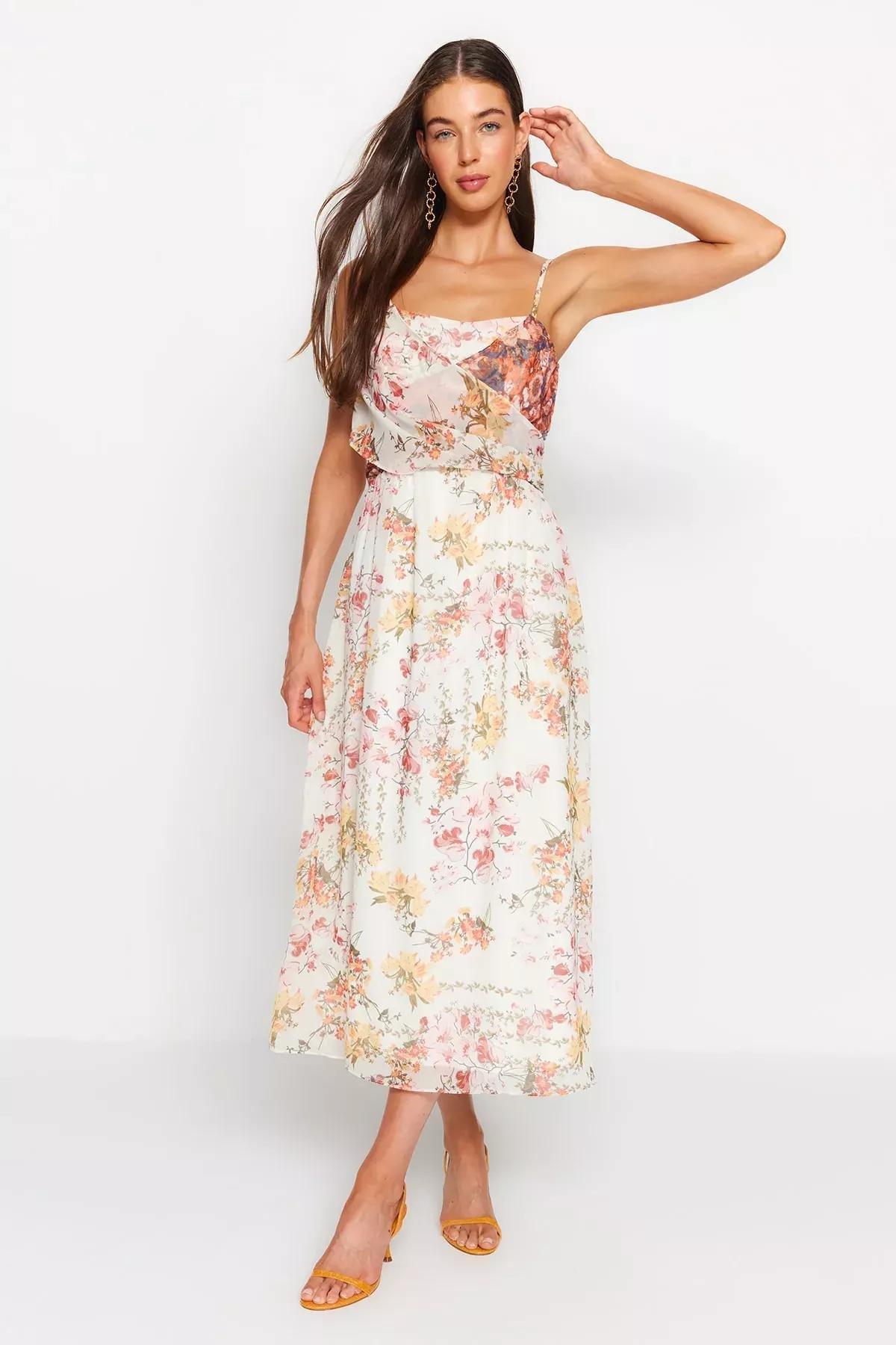 Ecru Woven Maxi Dress, Ecru, large image number 0
